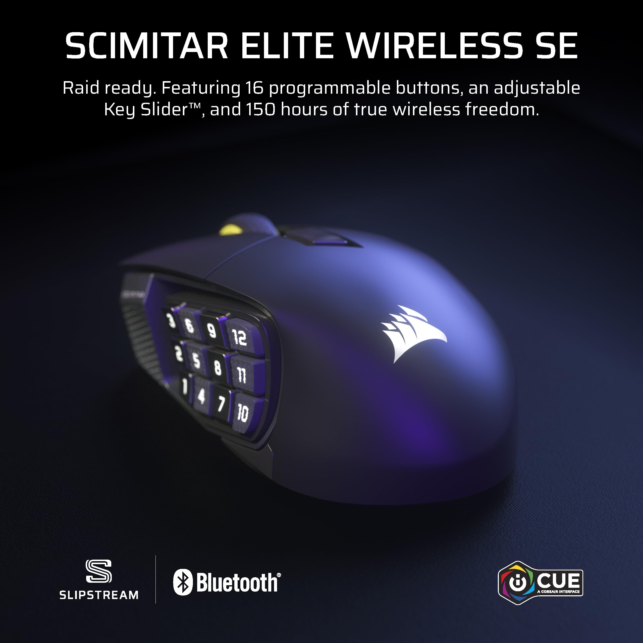 corsair-scimitar-elite-wireless-se-mmo-gaming-mouse-33-000-dpi-16-programmable-b image 2