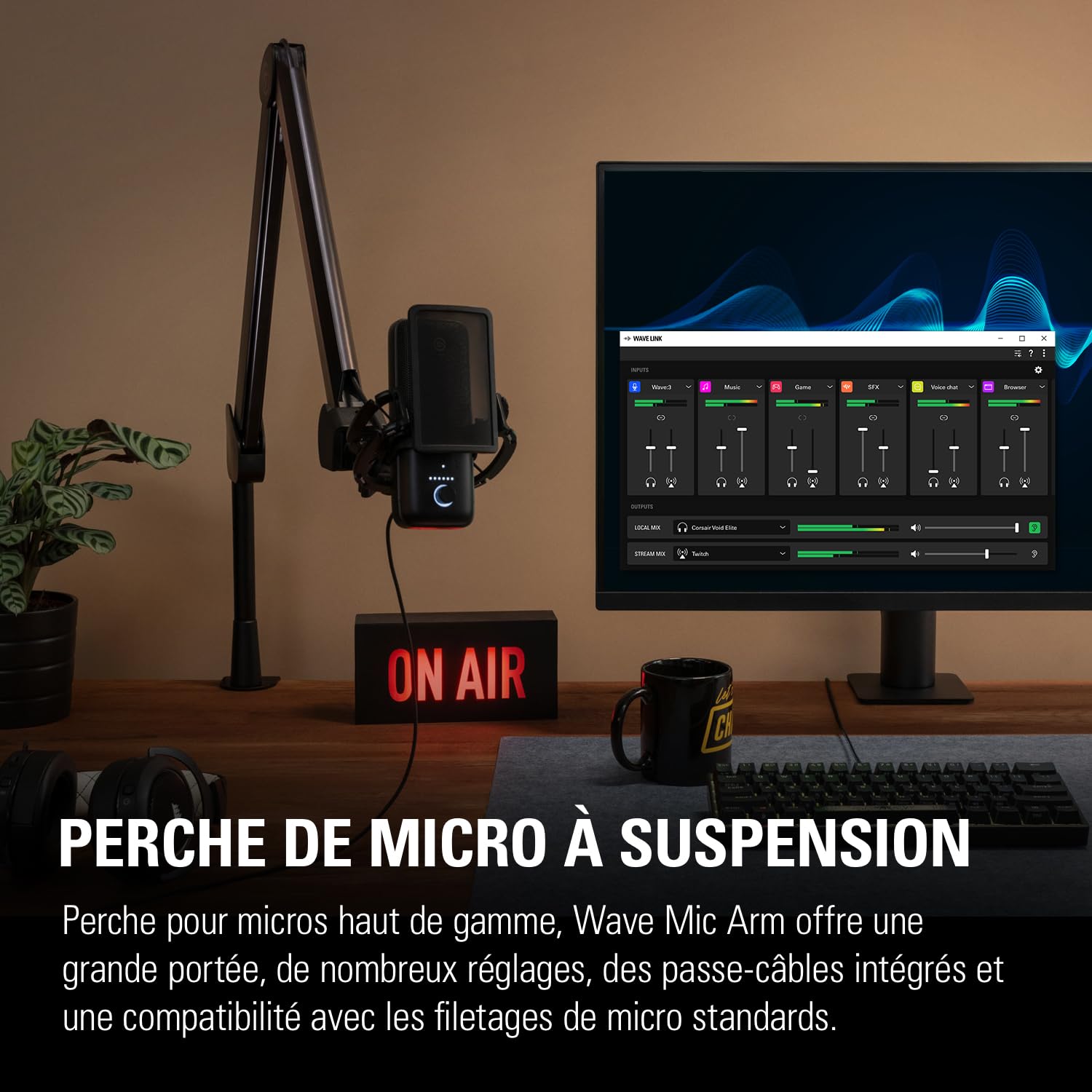 elgato-wave-mic-arm-high-rise-extra-tall-broadcast-boom-arm-with-internal-spring image 2