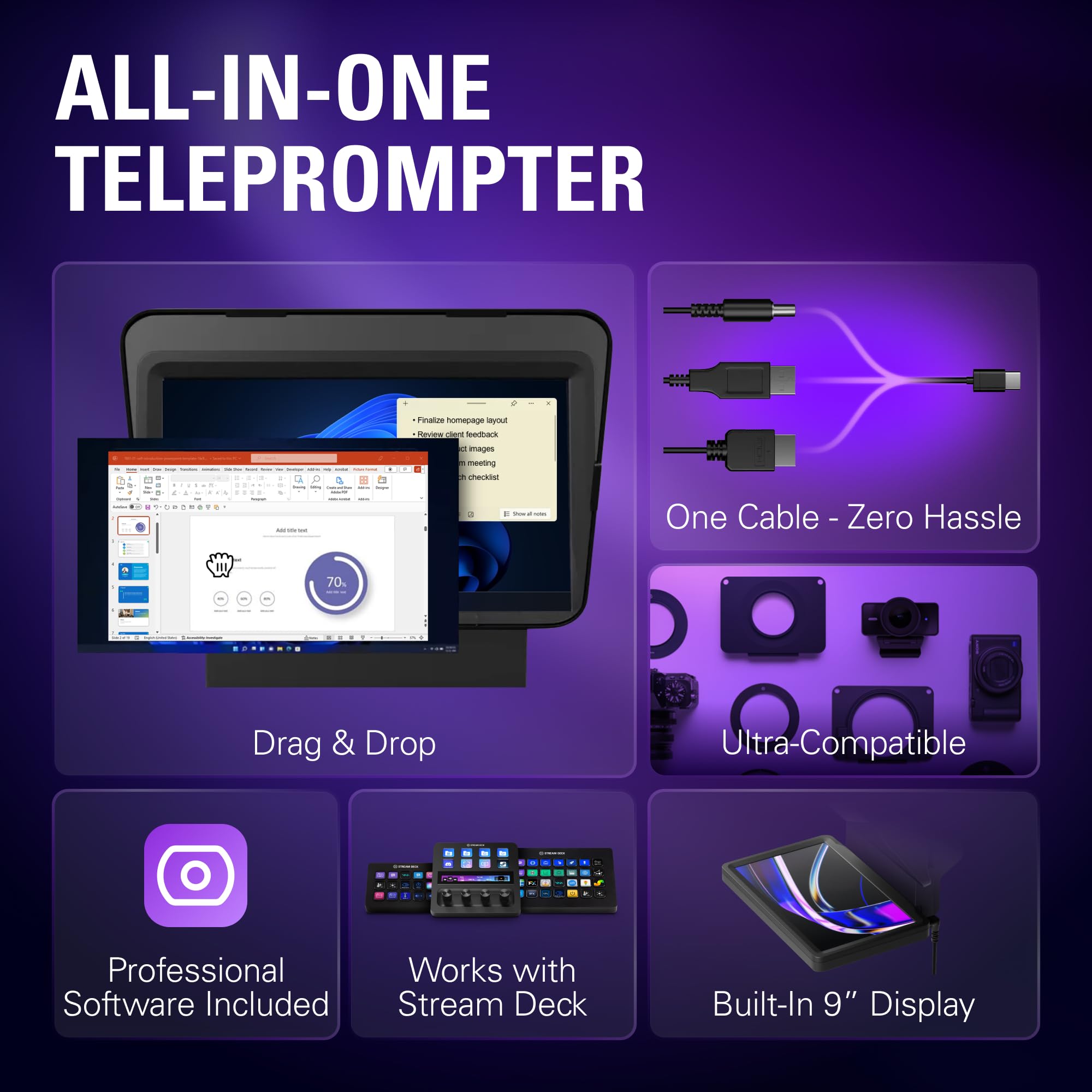 elgato-prompter-teleprompter-with-built-in-9-screen-drag-and-drop-display-suppor image 2