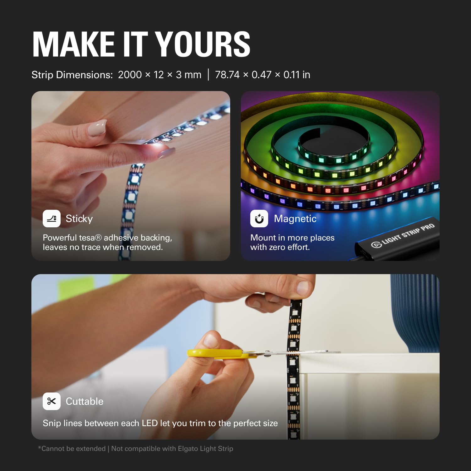 elgato-light-strip-pro-addressable-rgb-led-strip-120-leds-16m-colors-ai-scenes-m image 4