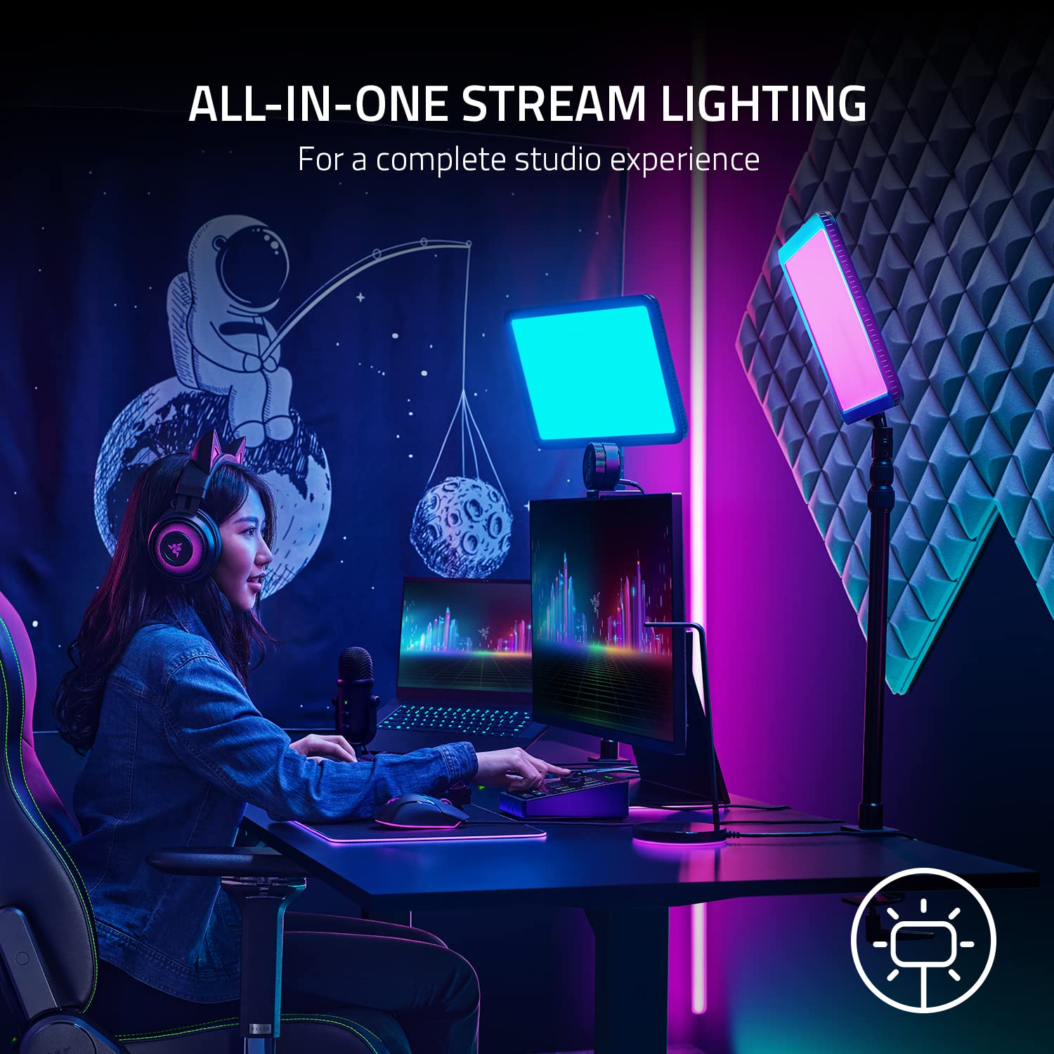 razer-key-light-chroma-professional-rgb-streaming-light-with-2800-lumens-clamp-m image 3