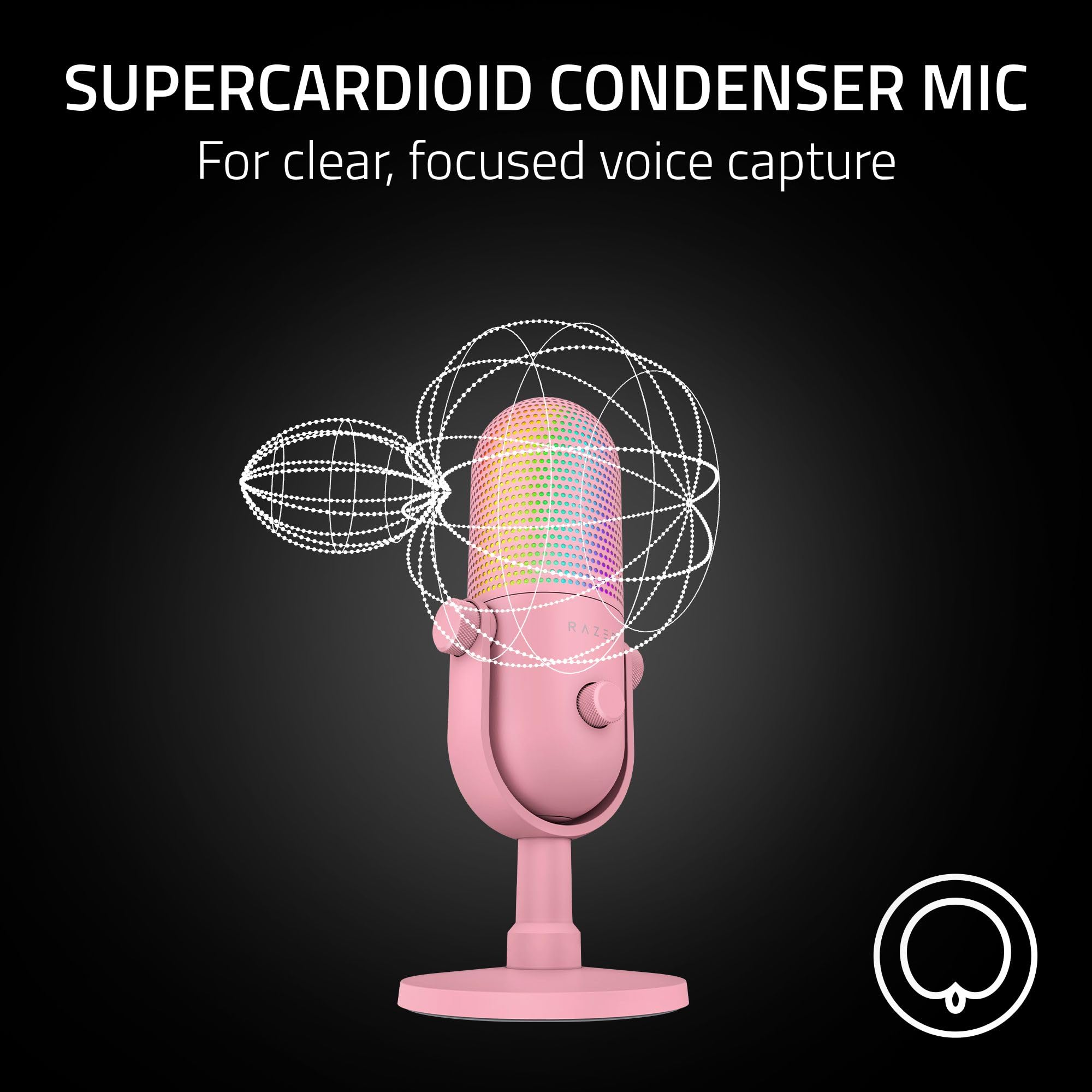 razer-seiren-v3-chroma-32-bit-dsp-usb-c-microphone-for-pc-quartz-pink-ai-audio-p image 4