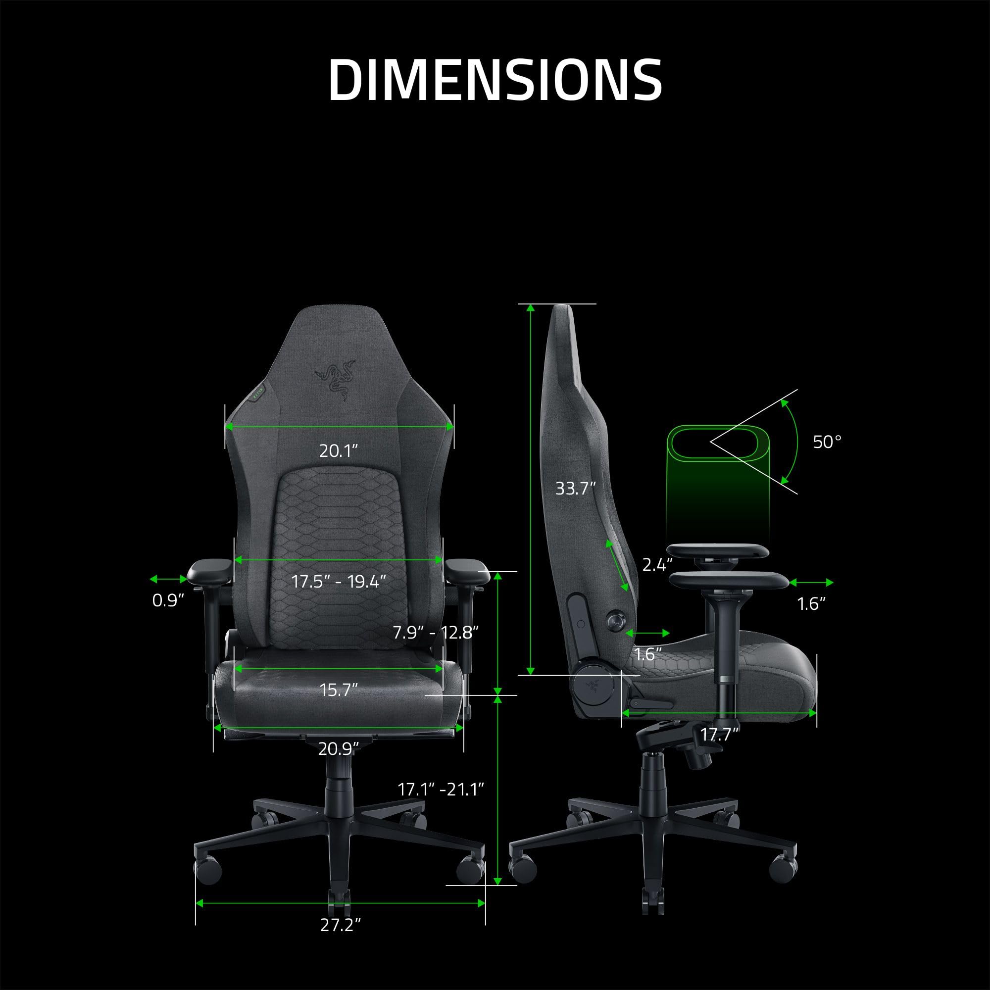 razer-iskur-v2-gaming-chair-adaptive-lumbar-support-high-density-foam-152-reclin image 3