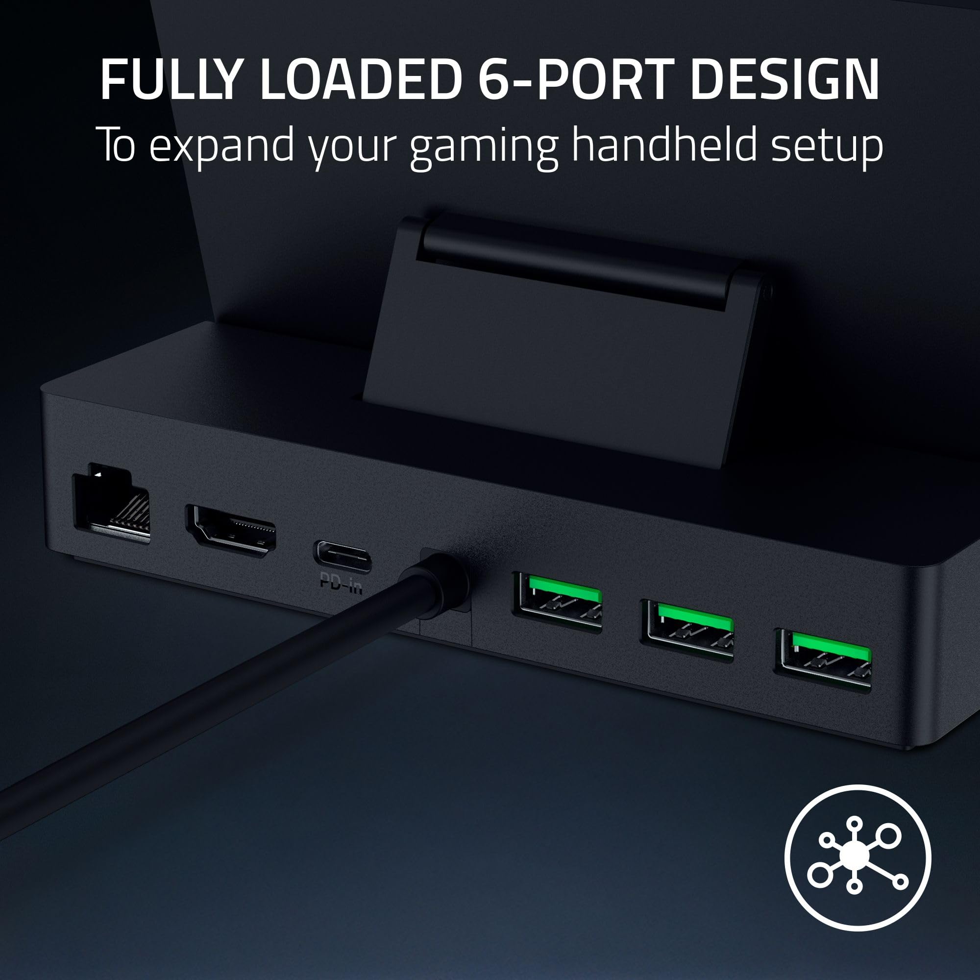 razer-handheld-dock-chroma-6-port-usb-c-charging-hub-stand-for-steam-deck-rog-al image 2
