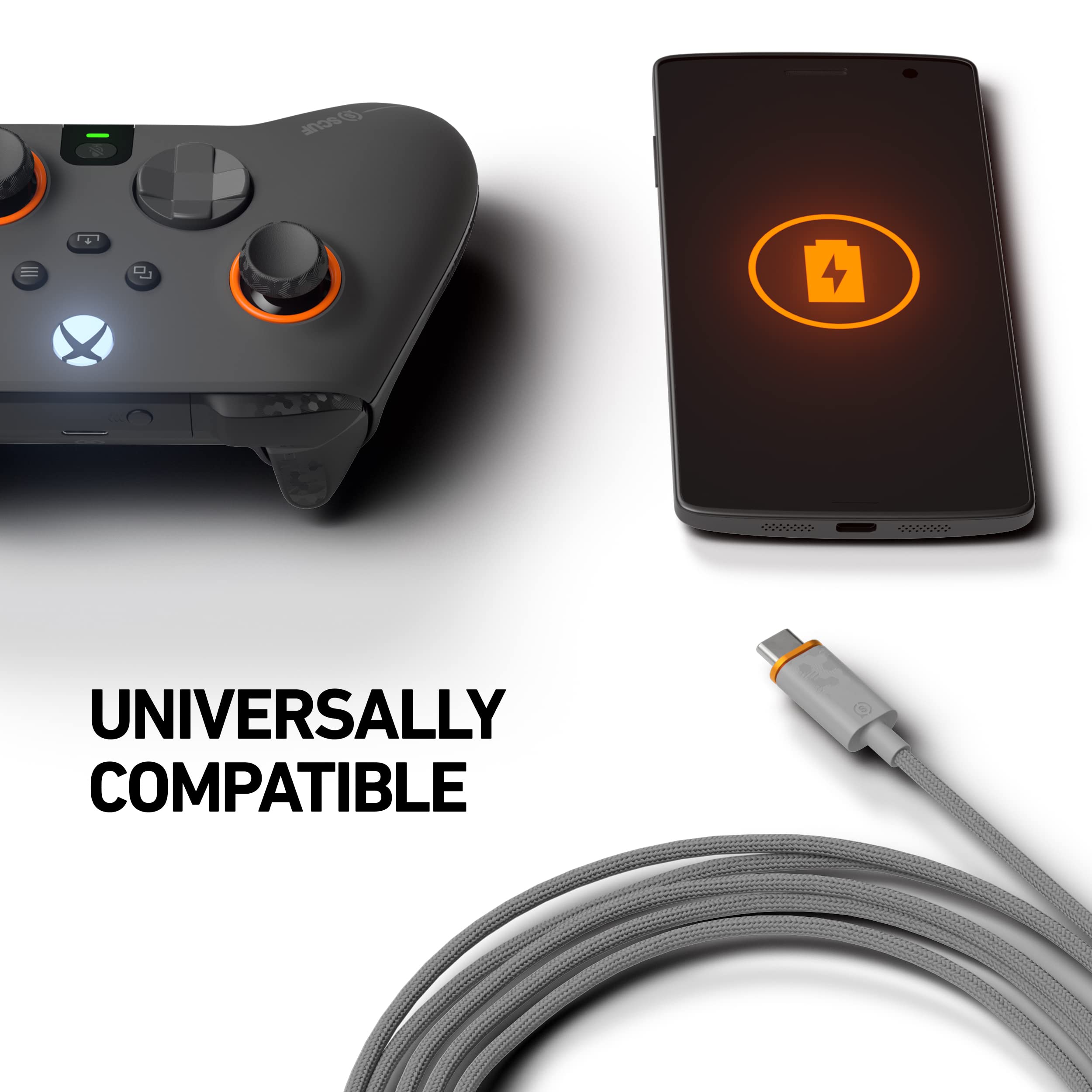 scuf-braided-usb-c-cable-6-ft-2-m-for-xbox-ps5-and-usb-c-devices-light-gray image 2