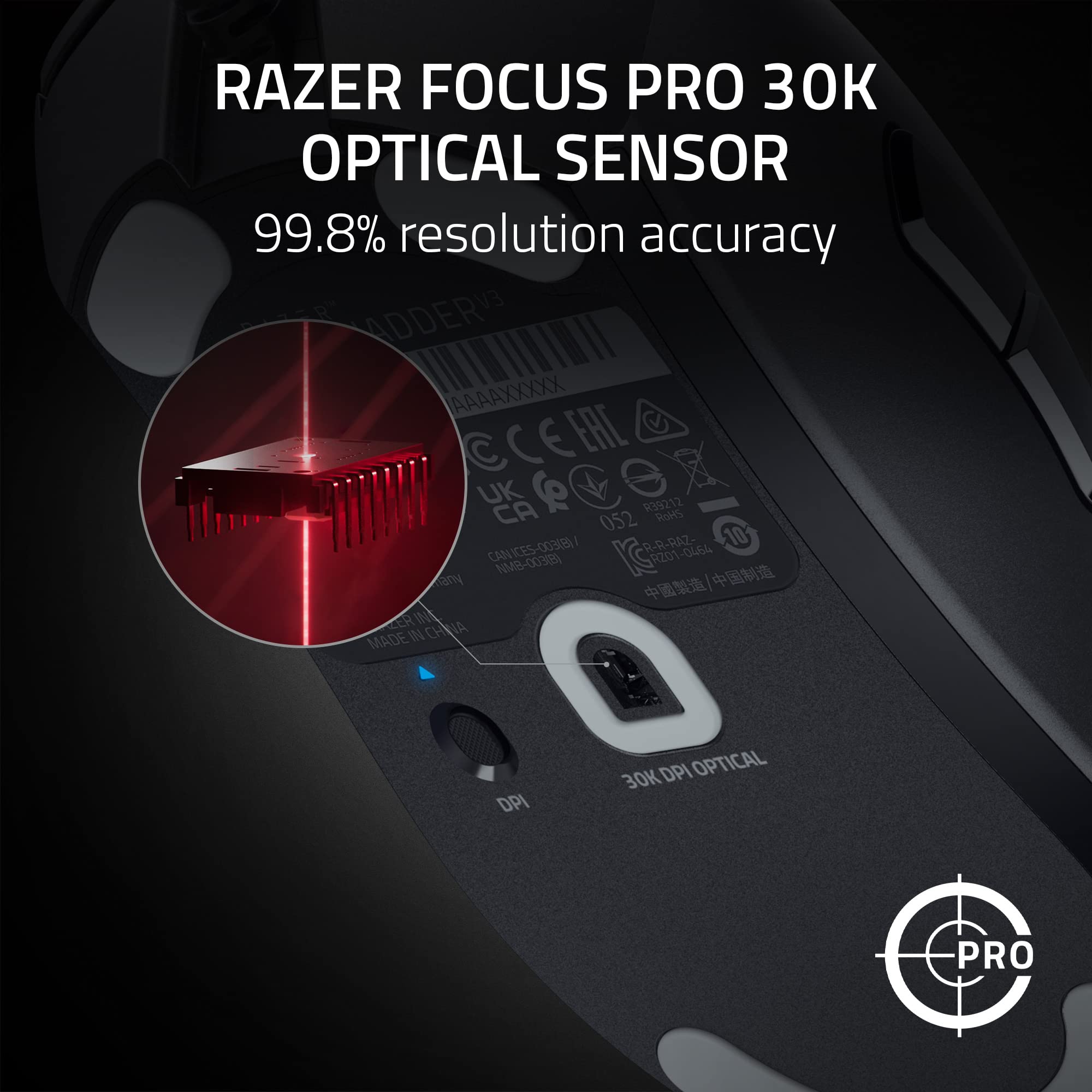 razer-deathadder-v3-wired-gaming-mouse-59g-ultra-light-focus-pro-30k-sensor-8k-h image 4