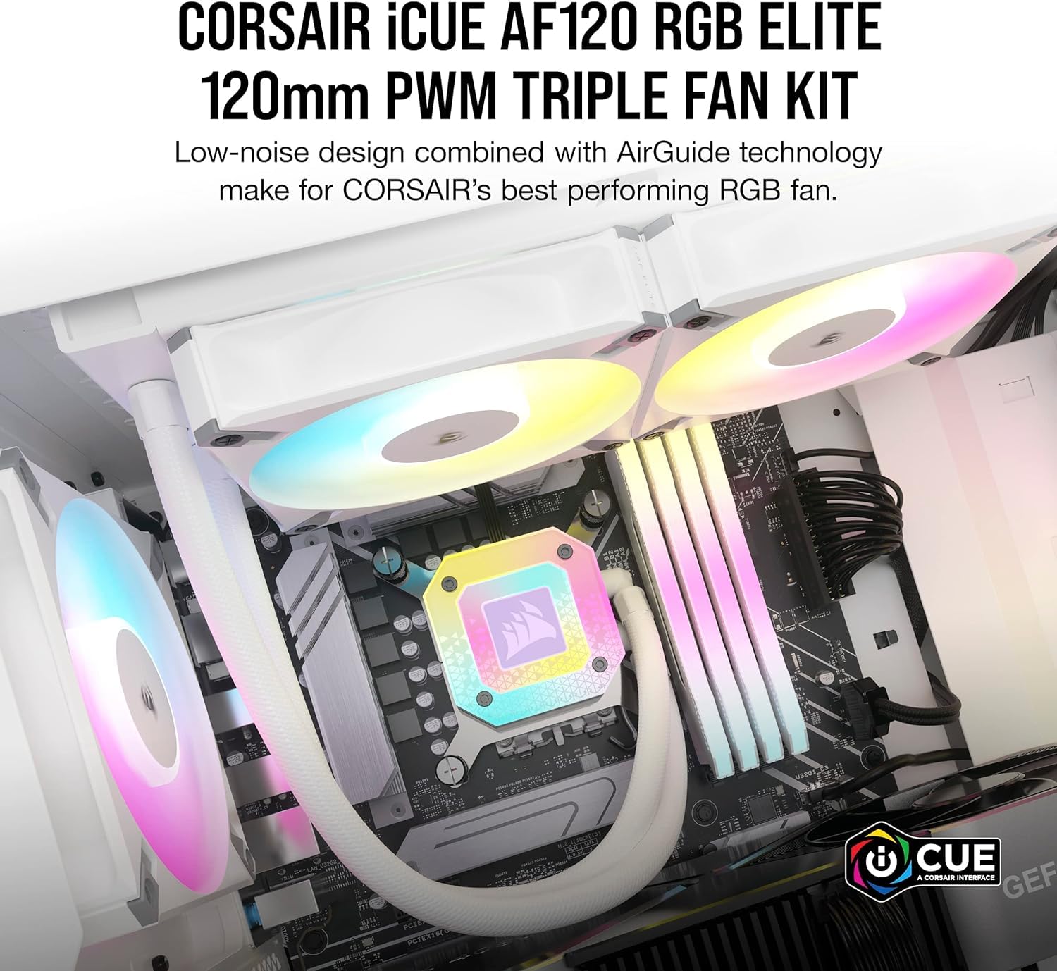 corsair-icue-af120-rgb-elite-120mm-pwm-triple-fan-kit-airguide-technology-fluid- image 2
