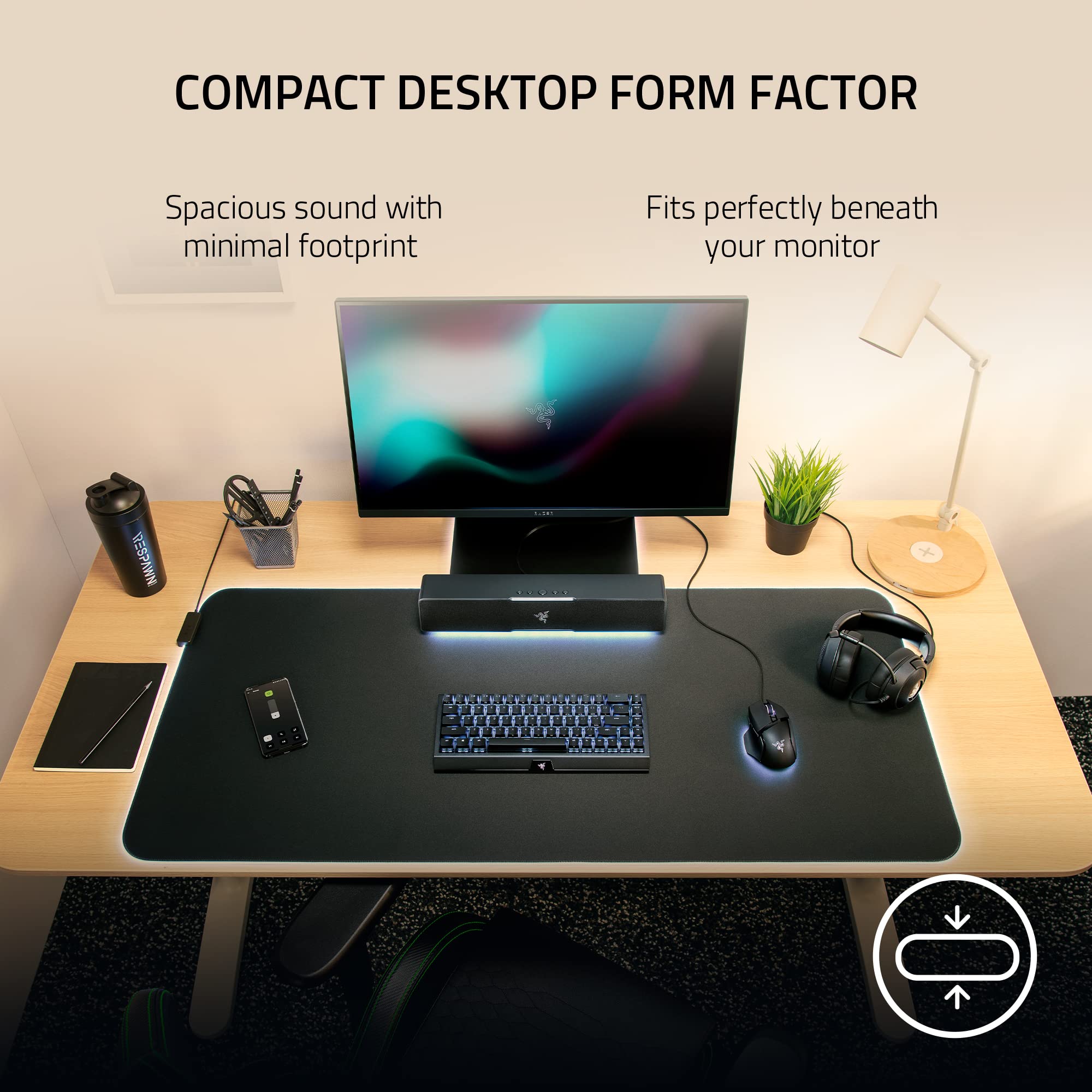 razer-leviathan-v2-x-pc-soundbar-compact-full-range-drivers-bluetooth-5-0-usb-c- image 3