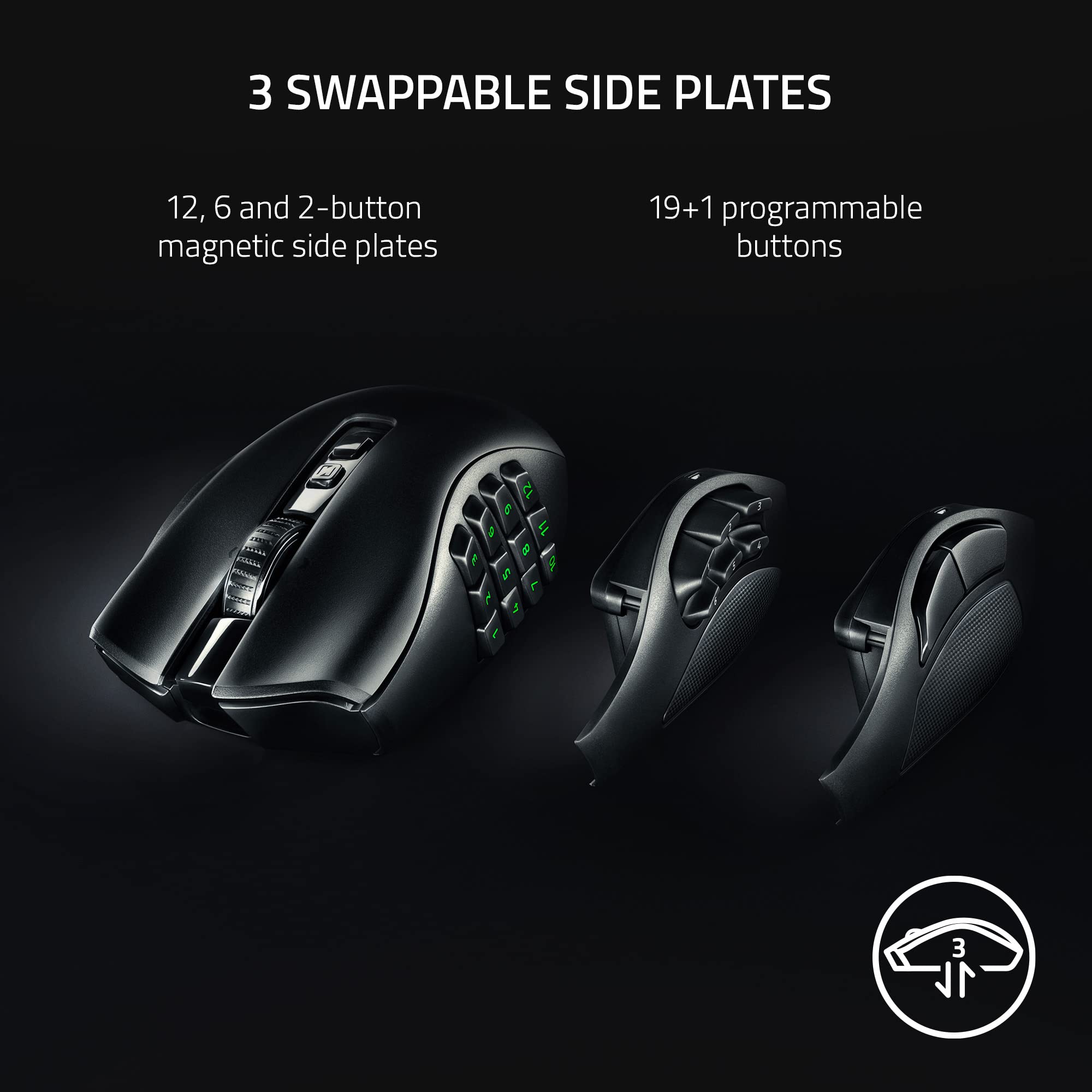 razer-naga-v2-pro-wireless-mmo-gaming-mouse-with-3-swappable-side-plates-30k-dpi image 2