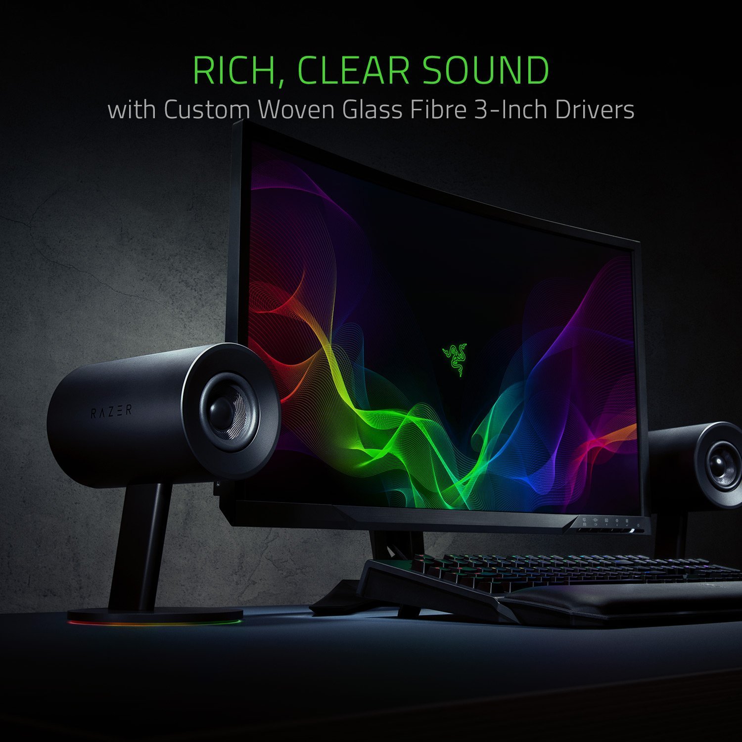 razer-nommo-chroma-2-0-pc-gaming-speakers-custom-woven-3-glass-fiber-drivers-rea image 3