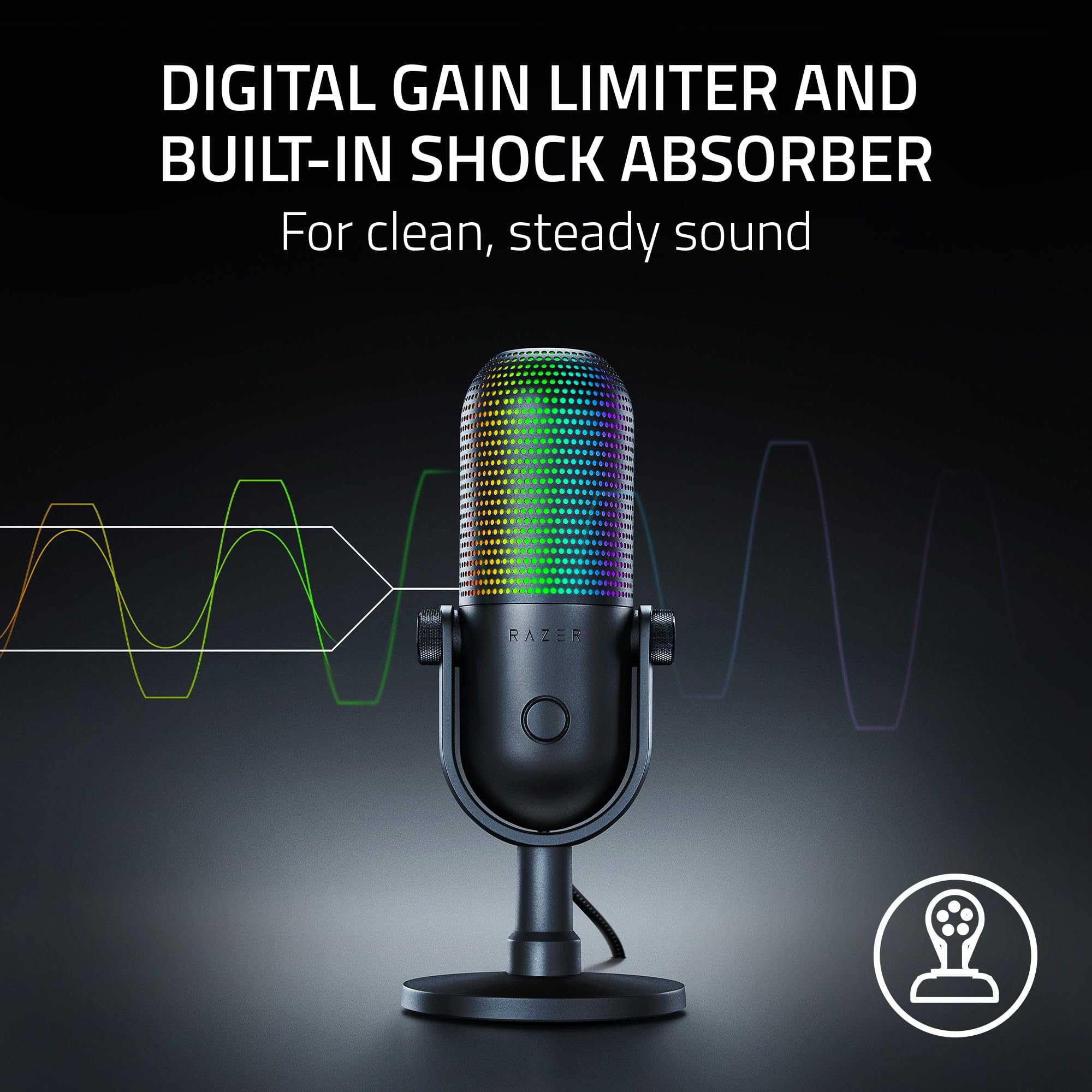razer-seiren-v3-chroma-rgb-usb-microphone-stream-game-reactive-lighting-tap-to-m image 5