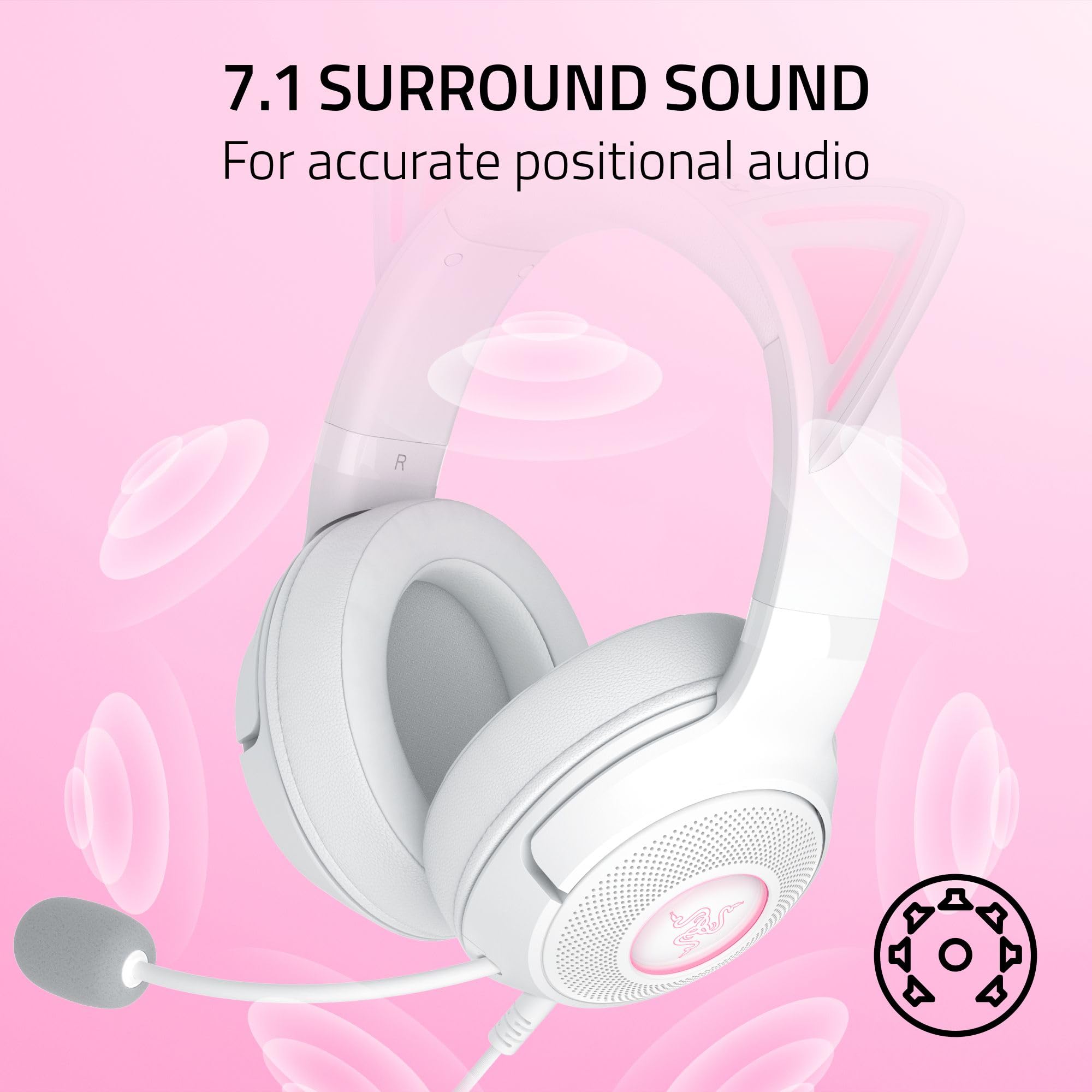 razer-kraken-kitty-v2-usb-wired-gaming-headset-white-chroma-rgb-kitty-ears-strea image 6