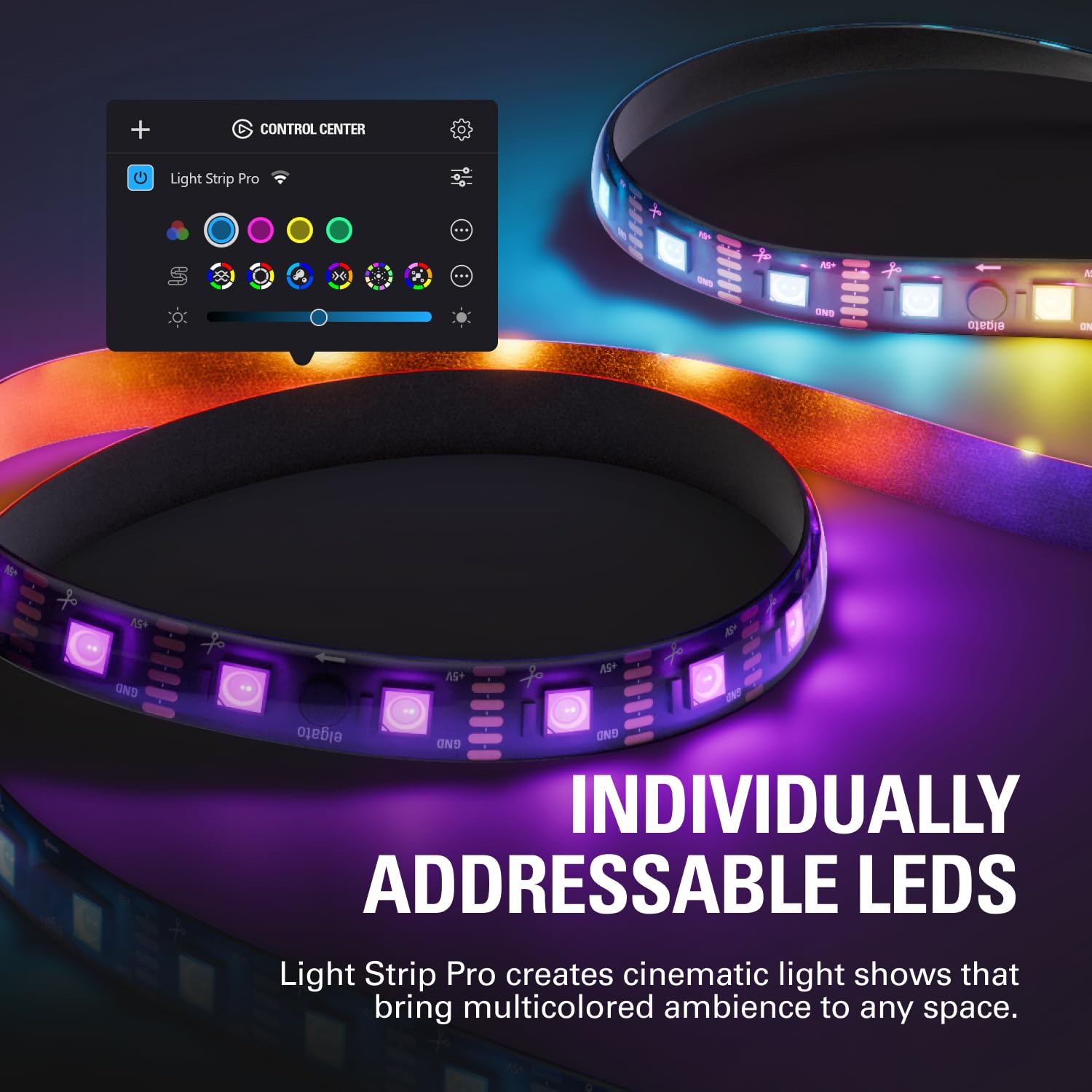 elgato-light-strip-pro-addressable-rgb-led-strip-120-leds-16m-colors-ai-scenes-m image 3