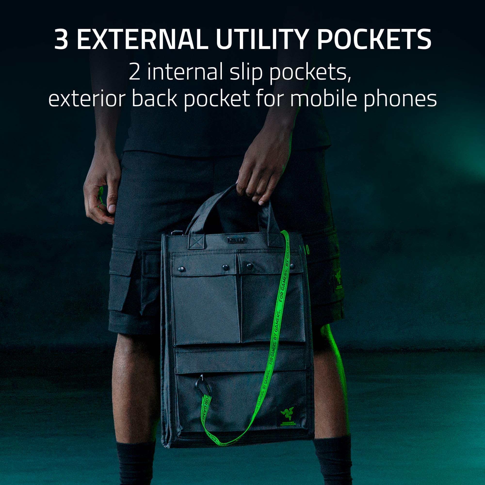 razer-xanthus-tote-bag-16-padded-laptop-compartment-water-repellent-nylon-detach image 8