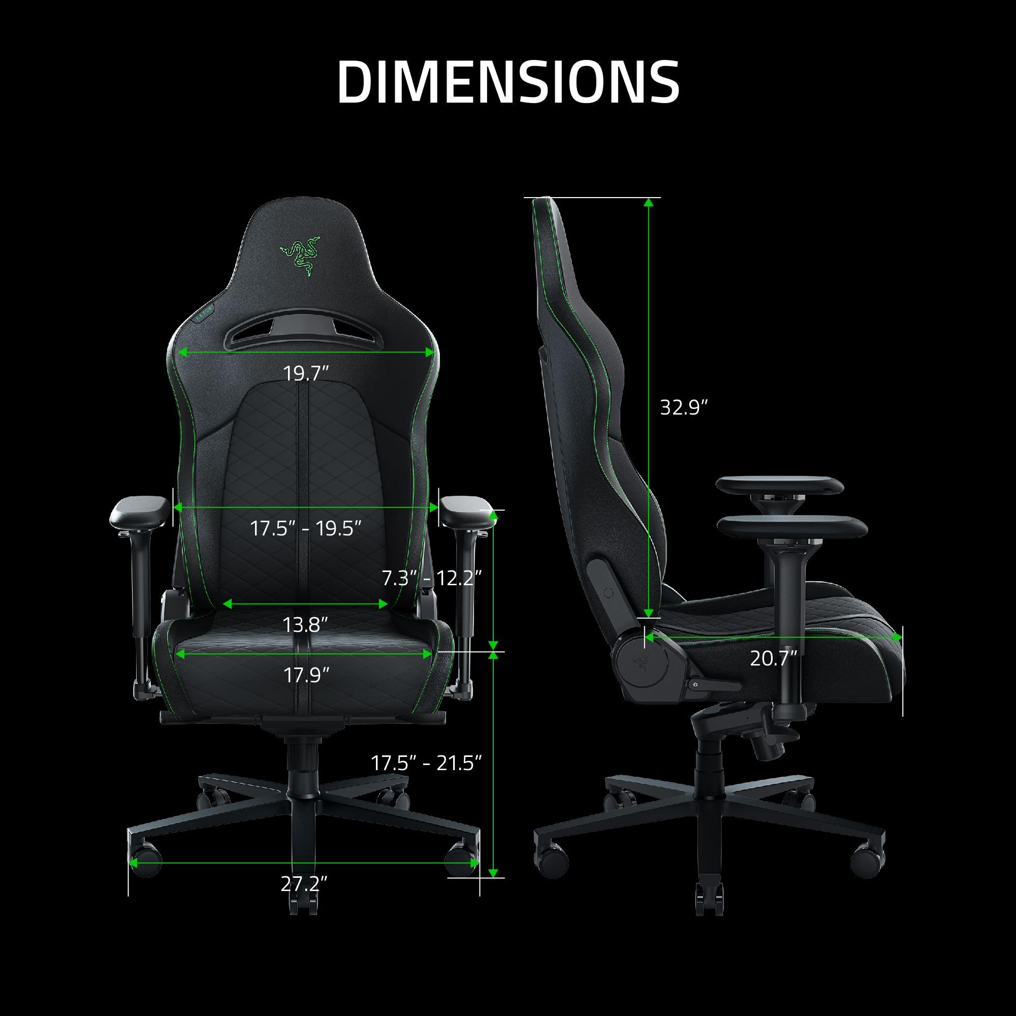 razer-enki-gaming-chair-all-day-comfort-with-built-in-lumbar-arch-152-recline-bl image 2