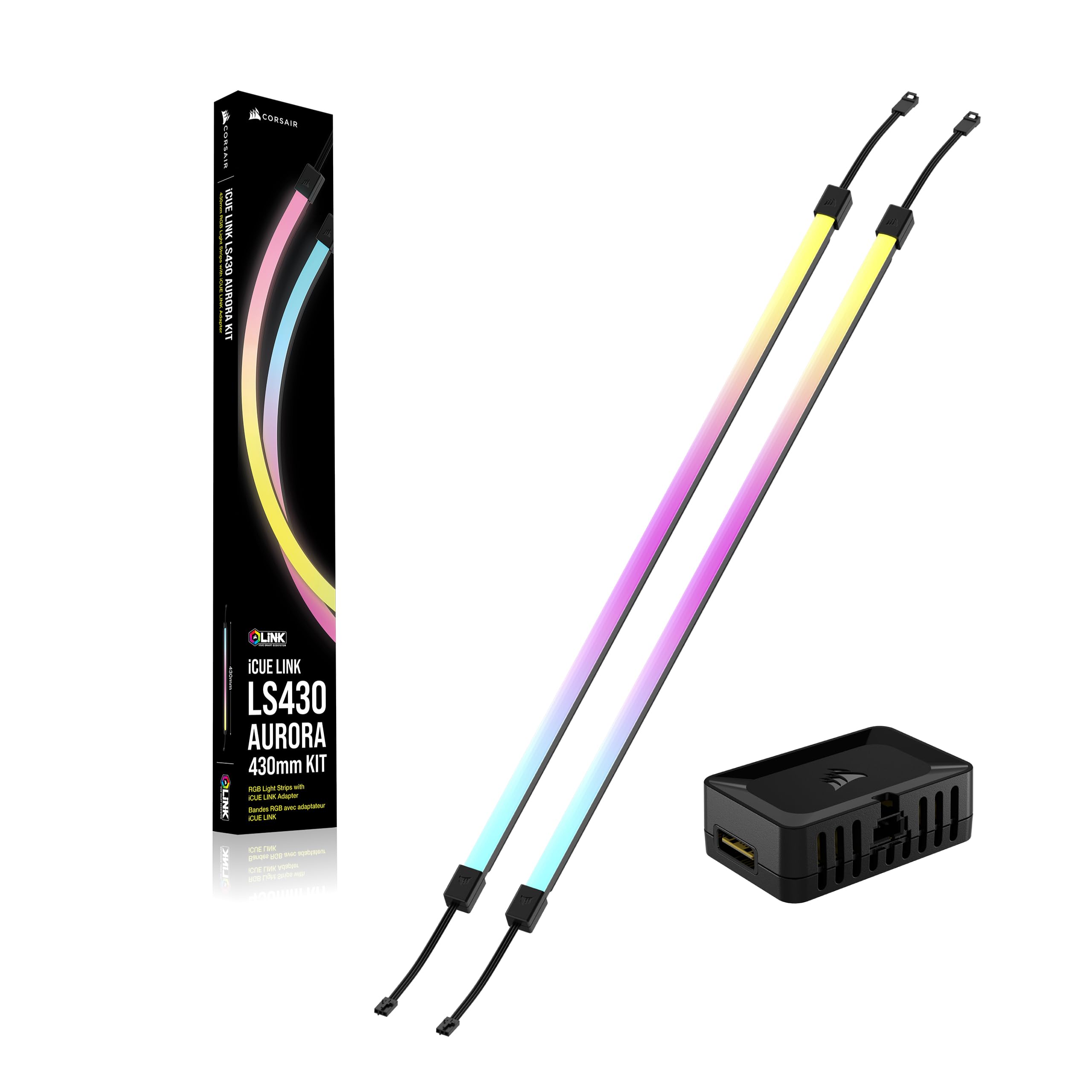 corsair-icue-link-ls430-aurora-rgb-light-strips-430mm-kit-2-pack image 6