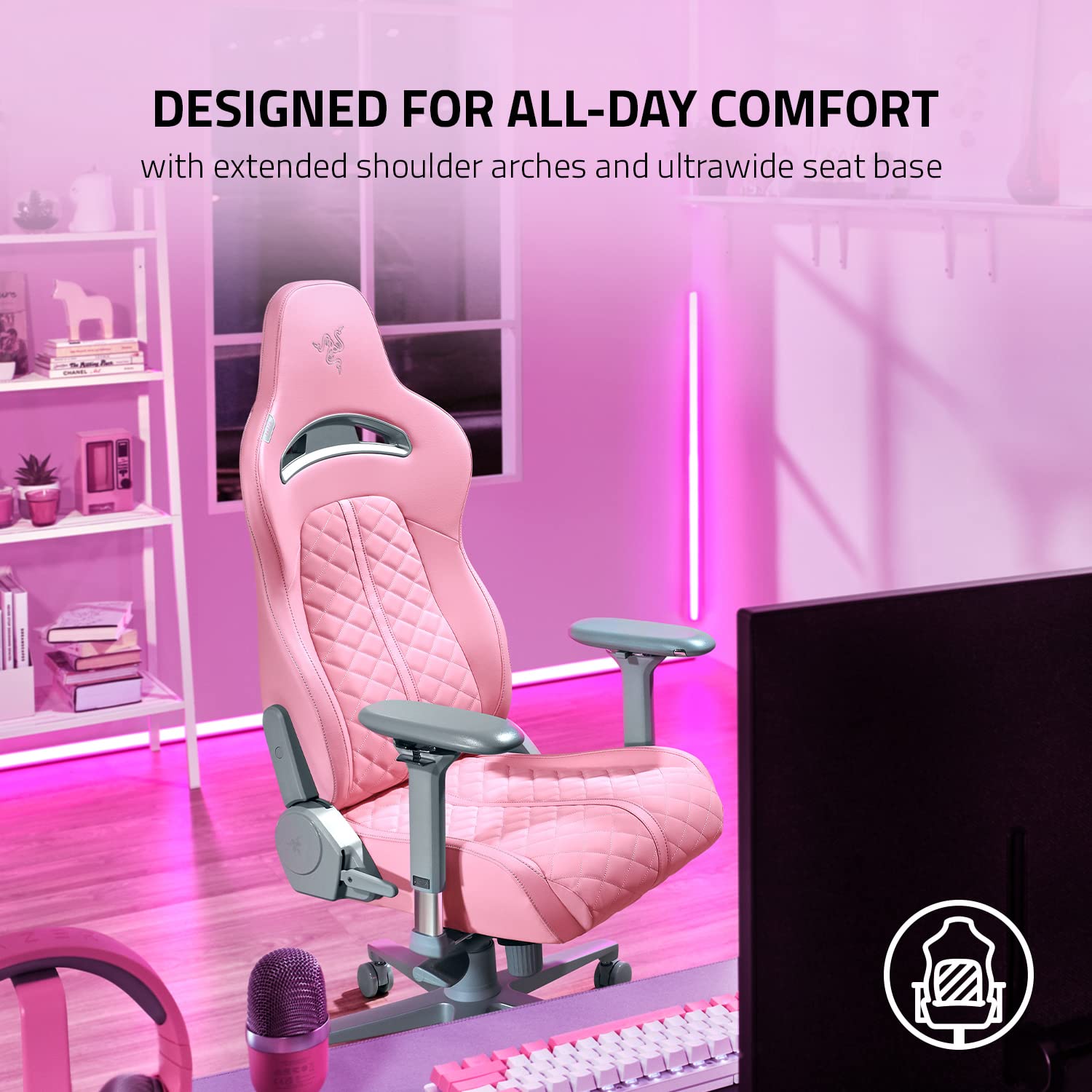 razer-enki-gaming-chair-all-day-comfort-built-in-lumbar-arch-152-recline-4d-armr image 4