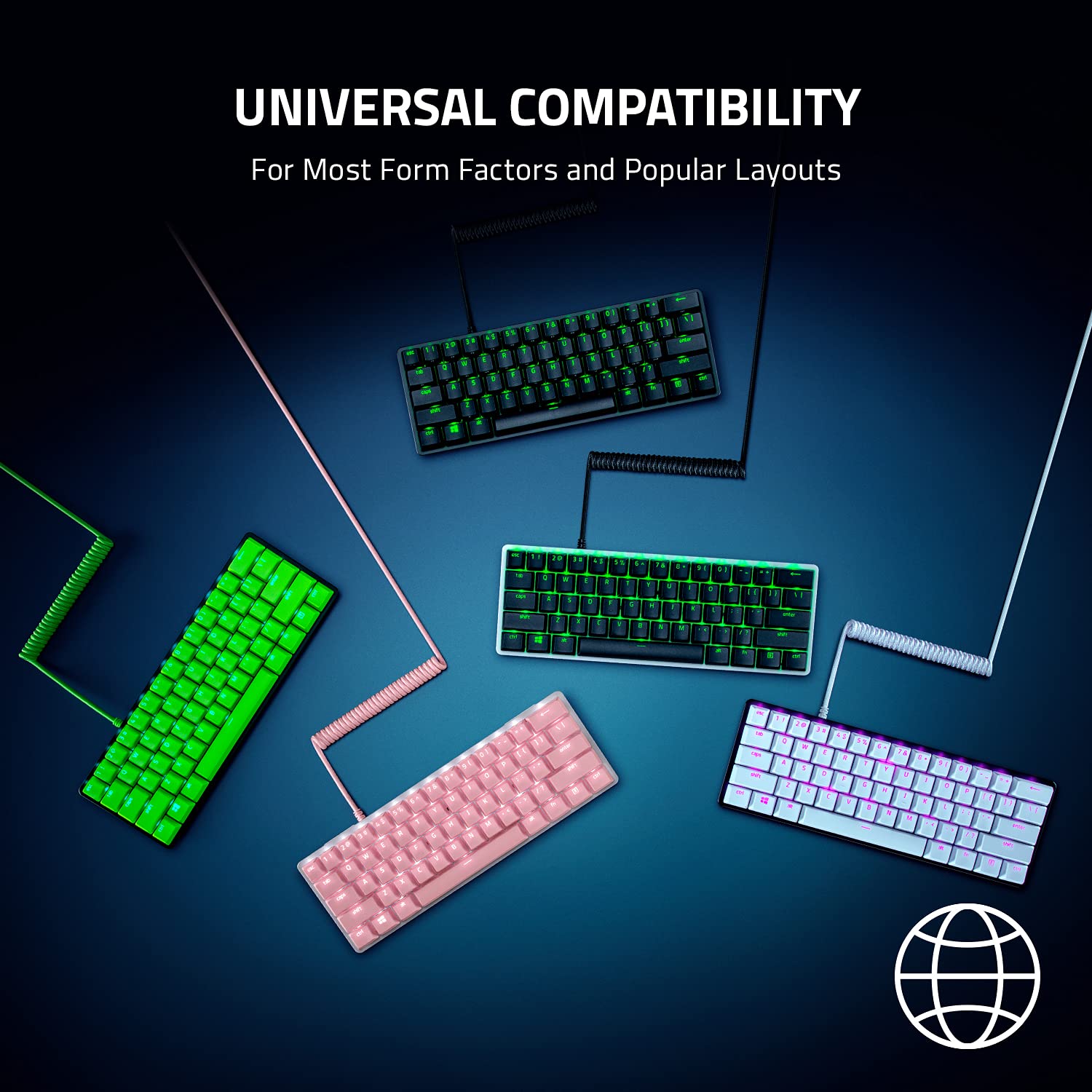 razer-huntsman-mini-60-gaming-keyboard-pbt-keycap-coiled-cable-upgrade-set-quart image 6