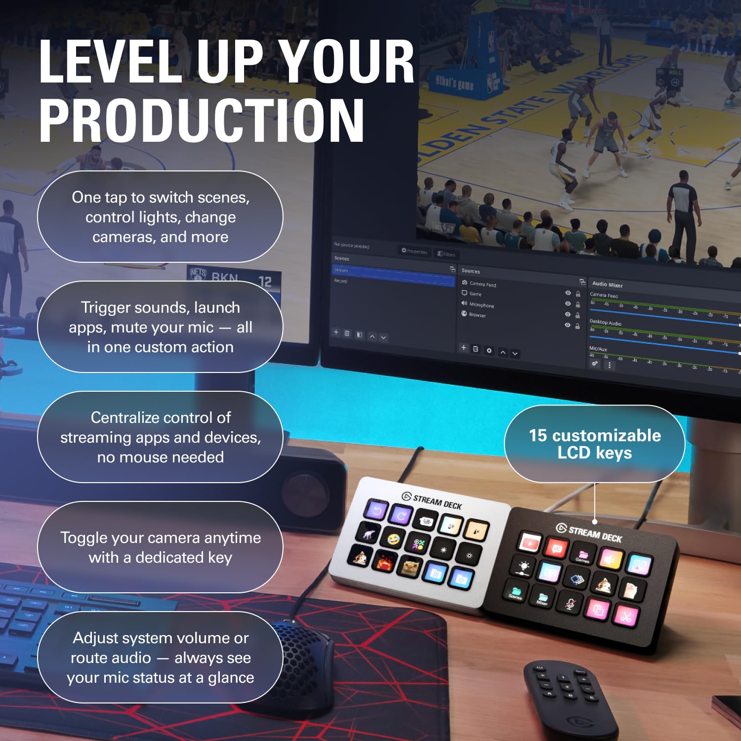 elgato-stream-deck-mk-2-studio-controller-15-macro-keys-visual-feedback-works-wi image 3