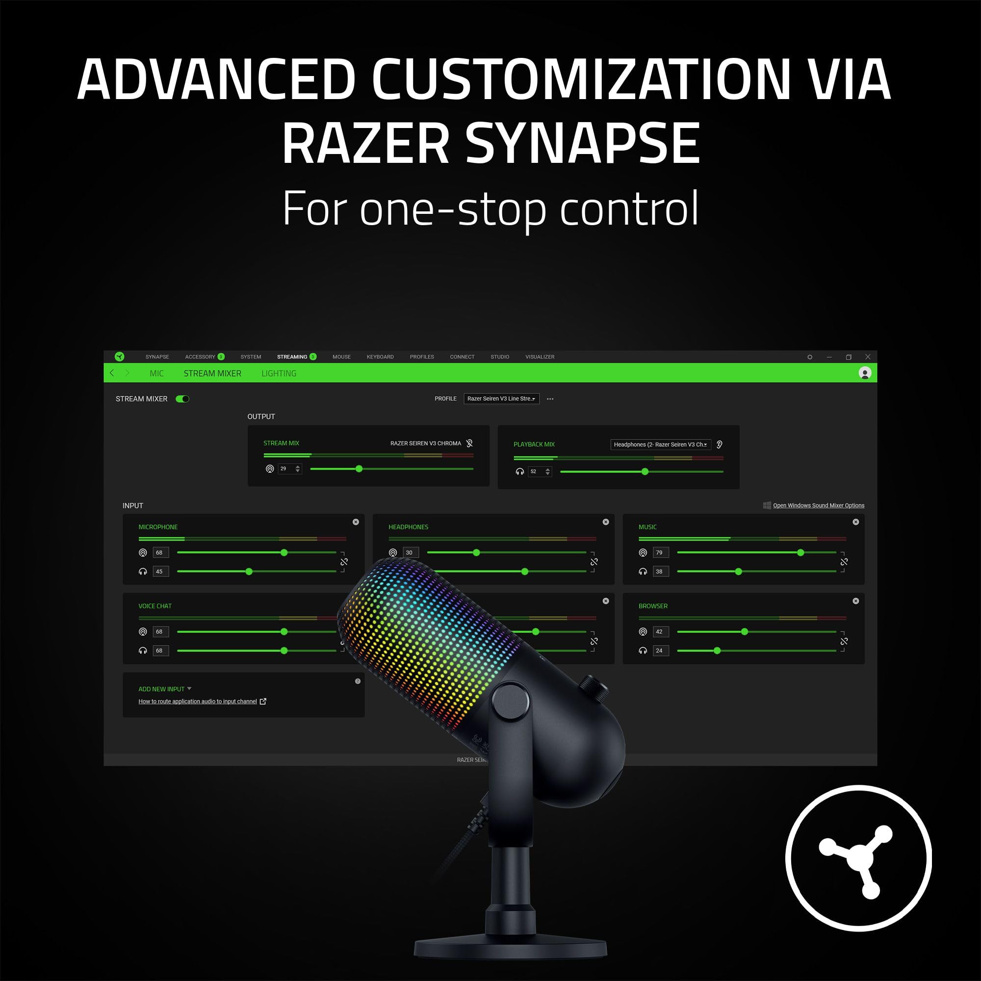 razer-seiren-v3-chroma-rgb-usb-microphone-stream-game-reactive-lighting-tap-to-m image 7