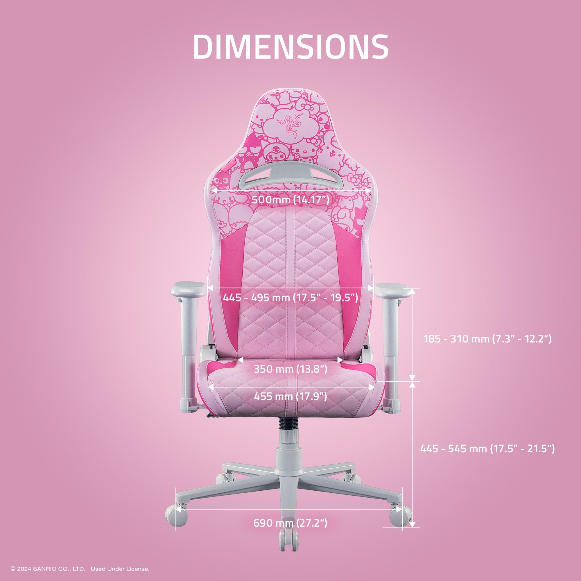 razer-enki-x-essential-gaming-chair-hello-kitty-friends-edition-all-day-comfort- image 2