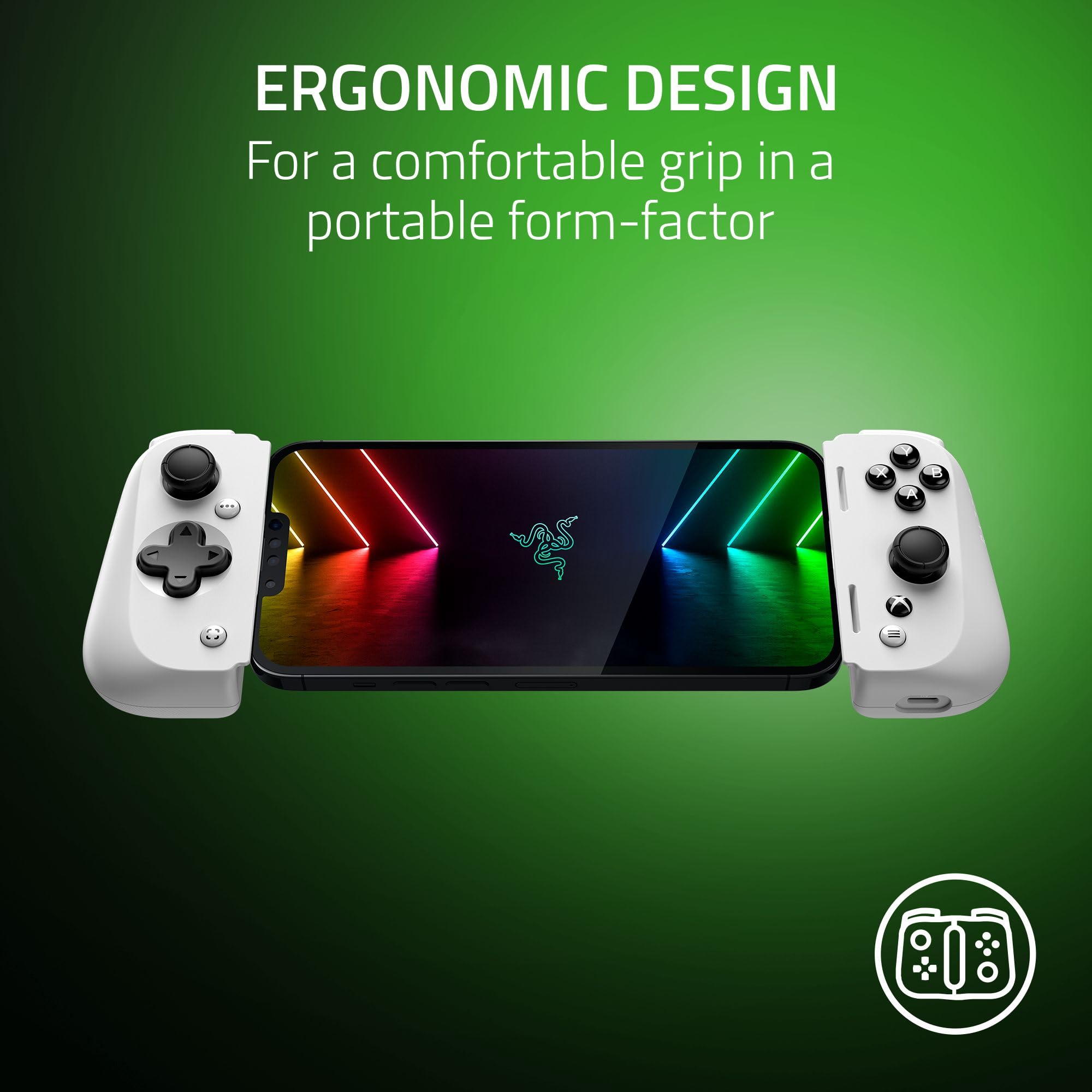 razer-kishi-v2-mobile-gaming-controller-for-iphone-lightning-xbox-edition-white image 6