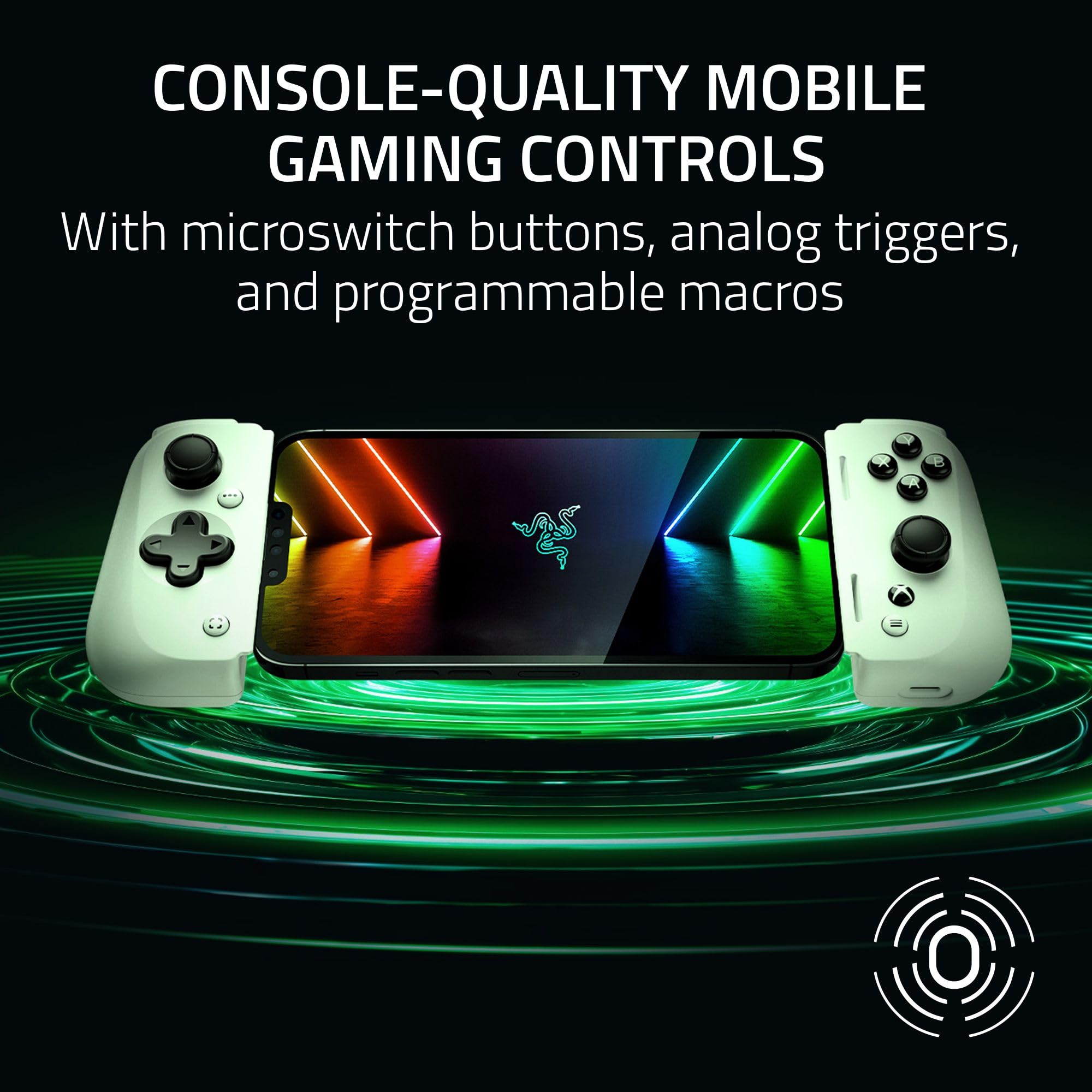 razer-kishi-v2-mobile-gaming-controller-for-iphone-lightning-xbox-edition-white image 2