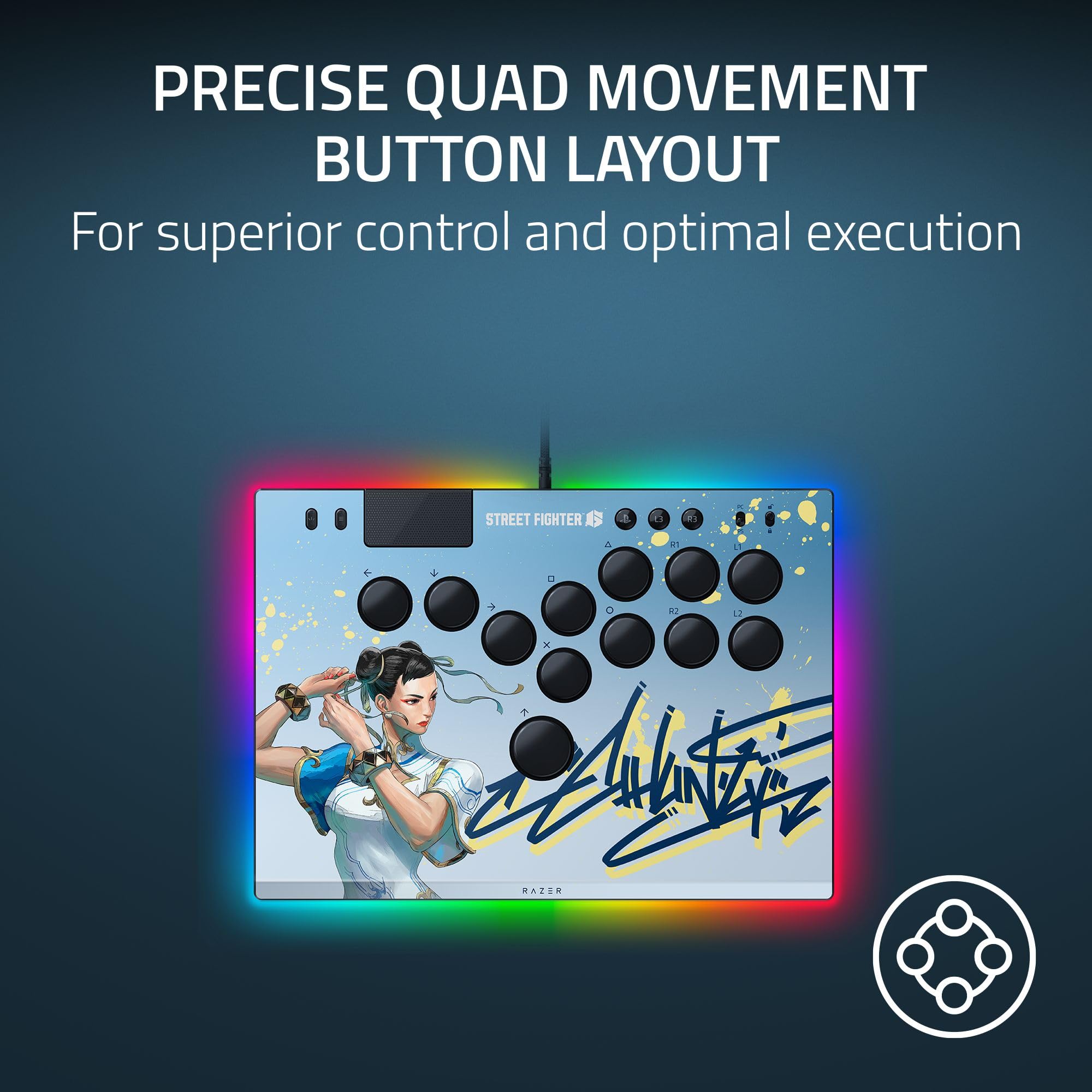 razer-kitsune-all-button-arcade-controller-with-street-fighter-chun-li-vinyl-ski image 2