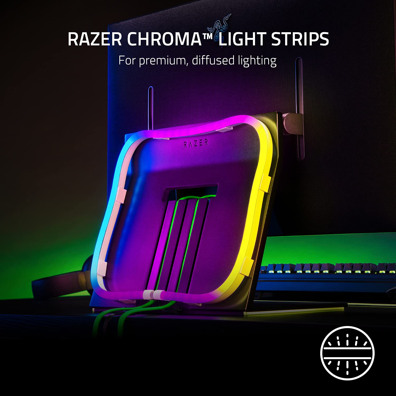razer-chroma-light-strip-set-1m-2x50cm-addressable-rgb-wireless-controller-mount image 2
