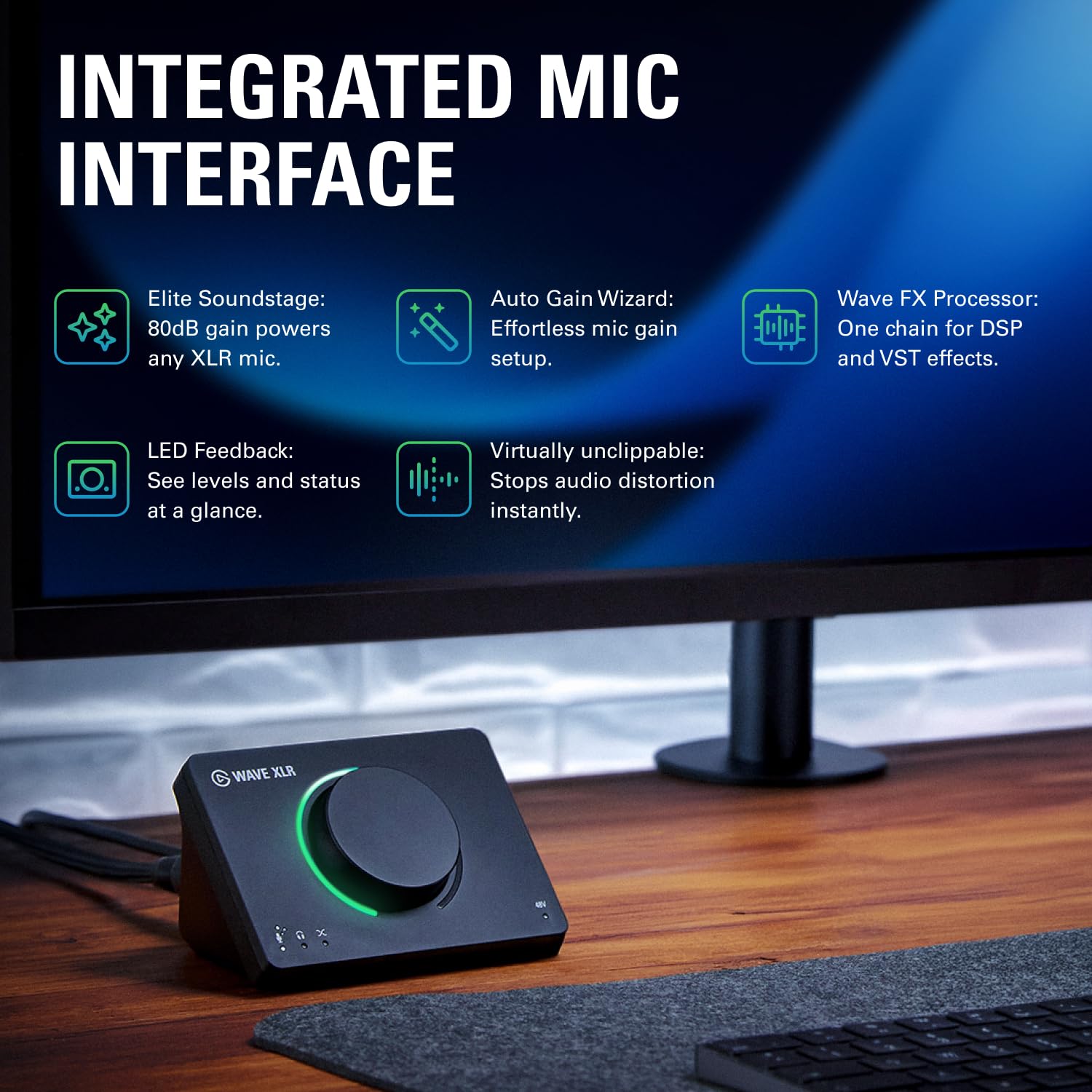 elgato-wave-xlr-mk-2-usb-audio-interface-and-dsp-mixer-80db-gain-touch-mute-stre image 2