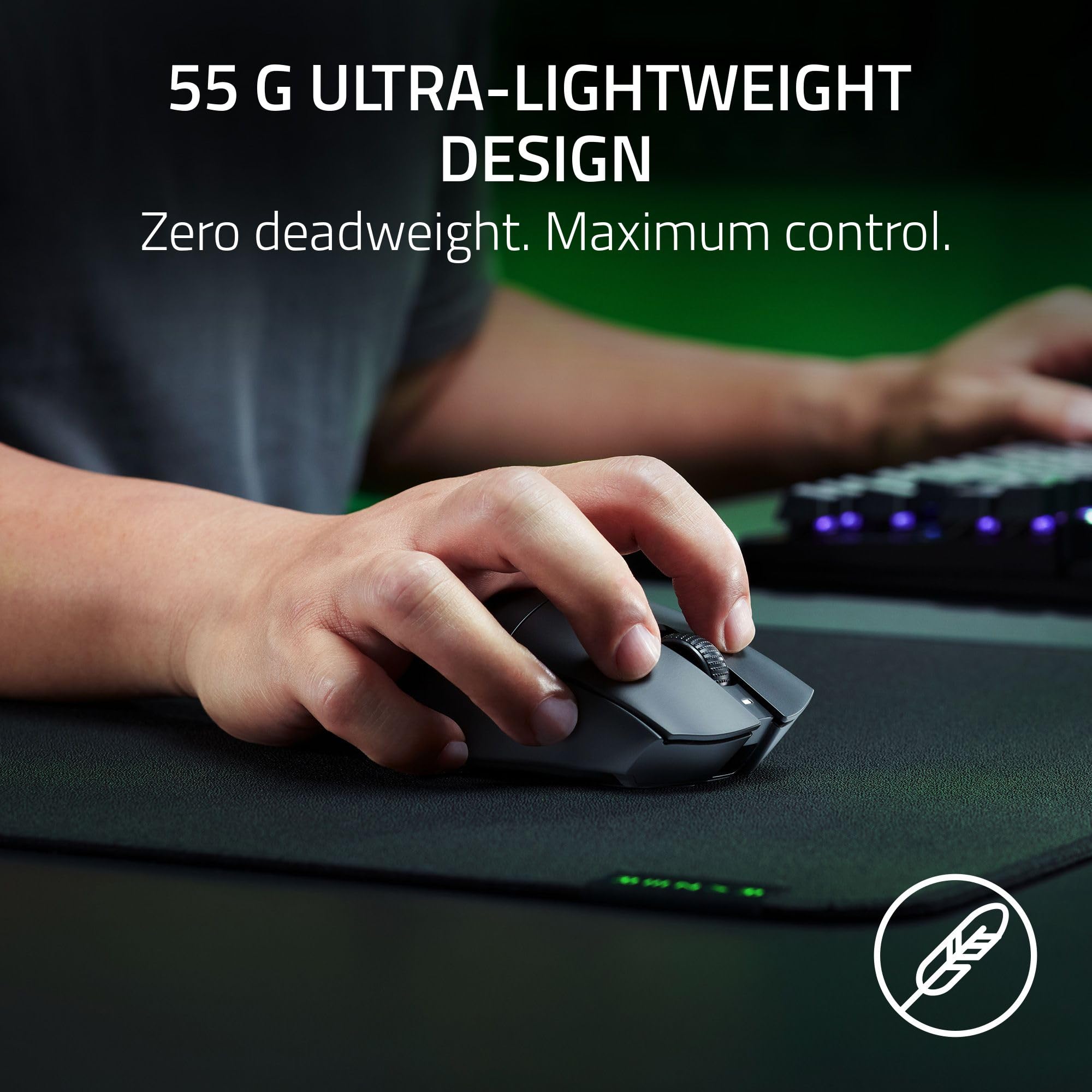 razer-deathadder-v3-hyperspeed-wireless-gaming-mouse-55g-ultra-light image 2