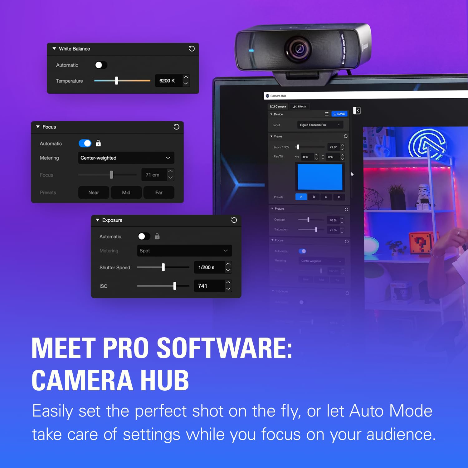 elgato-facecam-pro-true-4k60-ultra-hd-webcam-sony-starvis-sensor-f-2-0-21mm-lens image 6