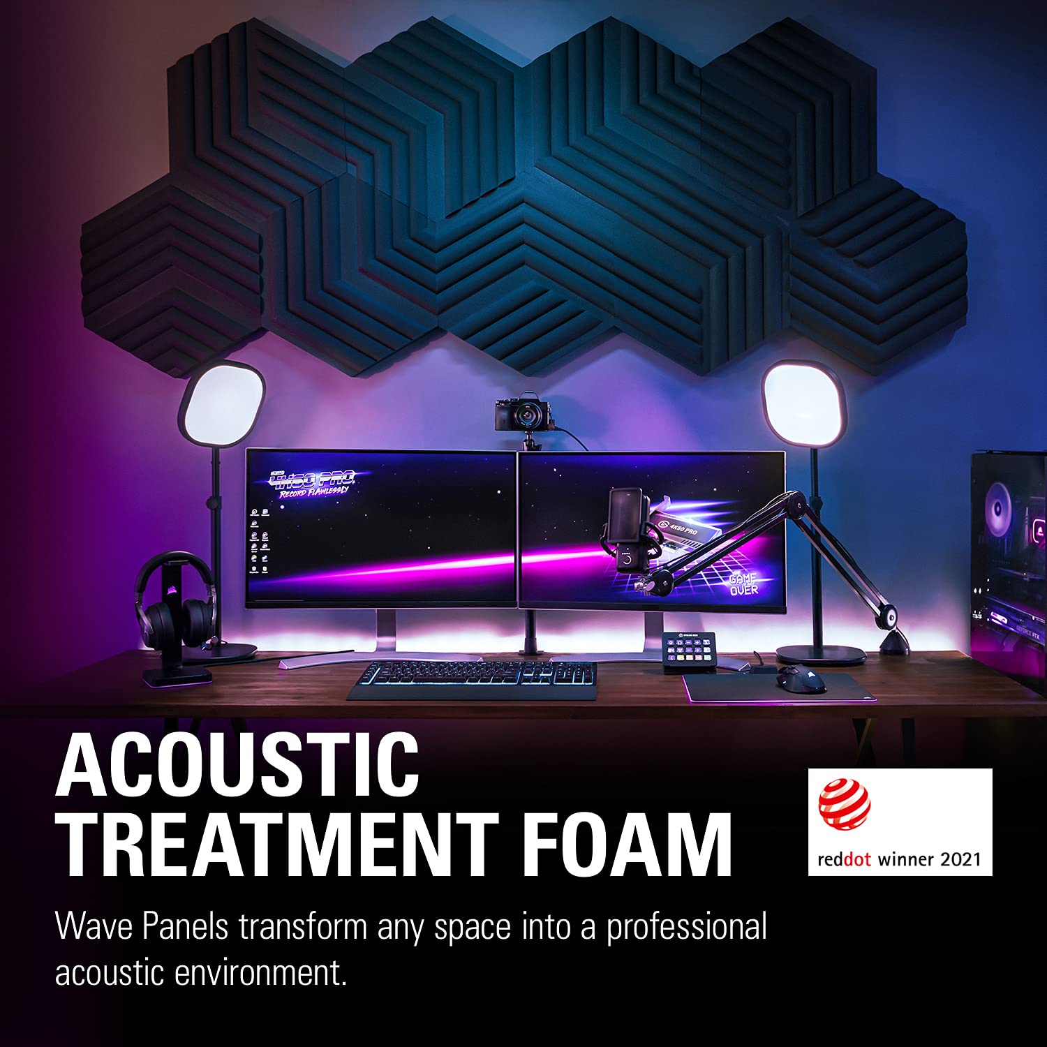elgato-wave-panels-starter-set-black-6-acoustic-treatment-panels-dual-density-fo image 2