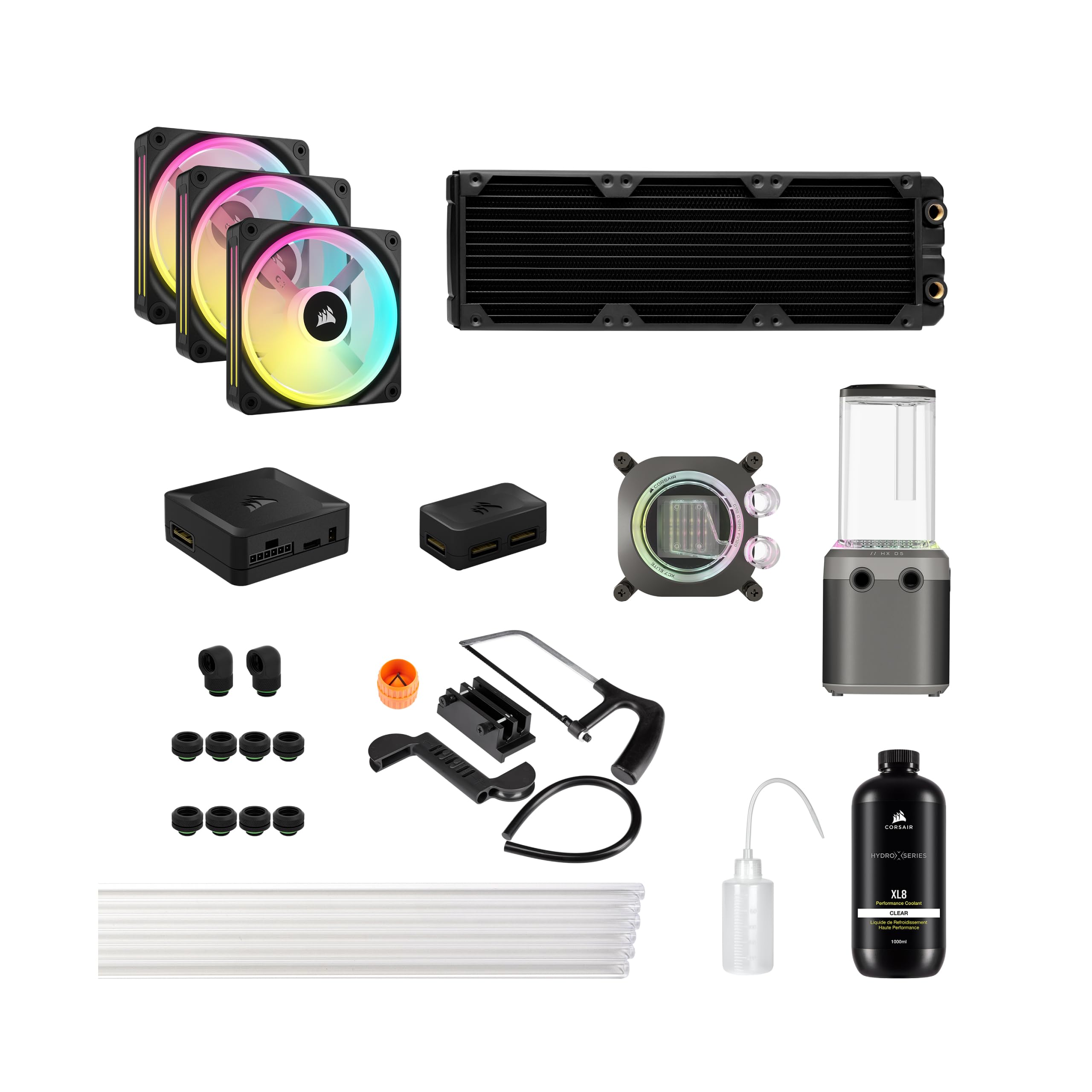 corsair-hydro-x-series-icue-link-xh405i-custom-cooling-kit-hardline-water-coolin image 1