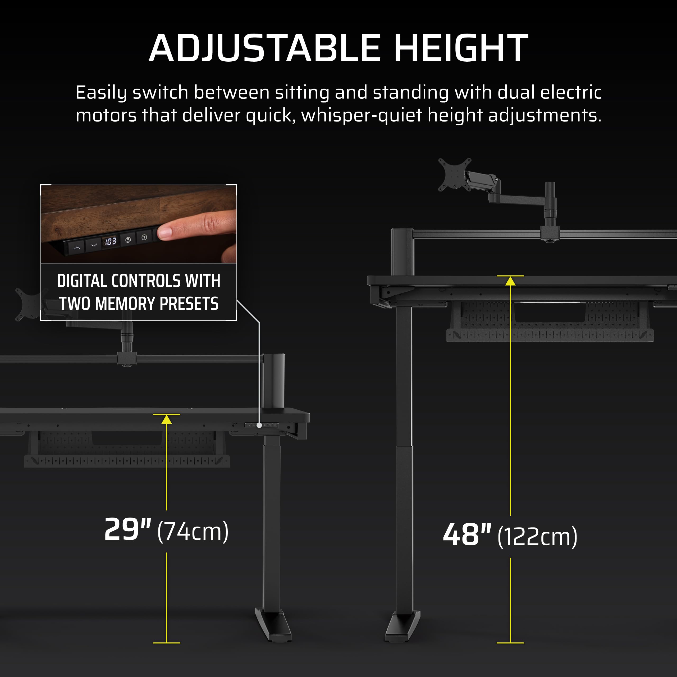 corsair-platform-4-elevate-electric-standing-desk-47-x-30-inches-dual-motor-memo image 4