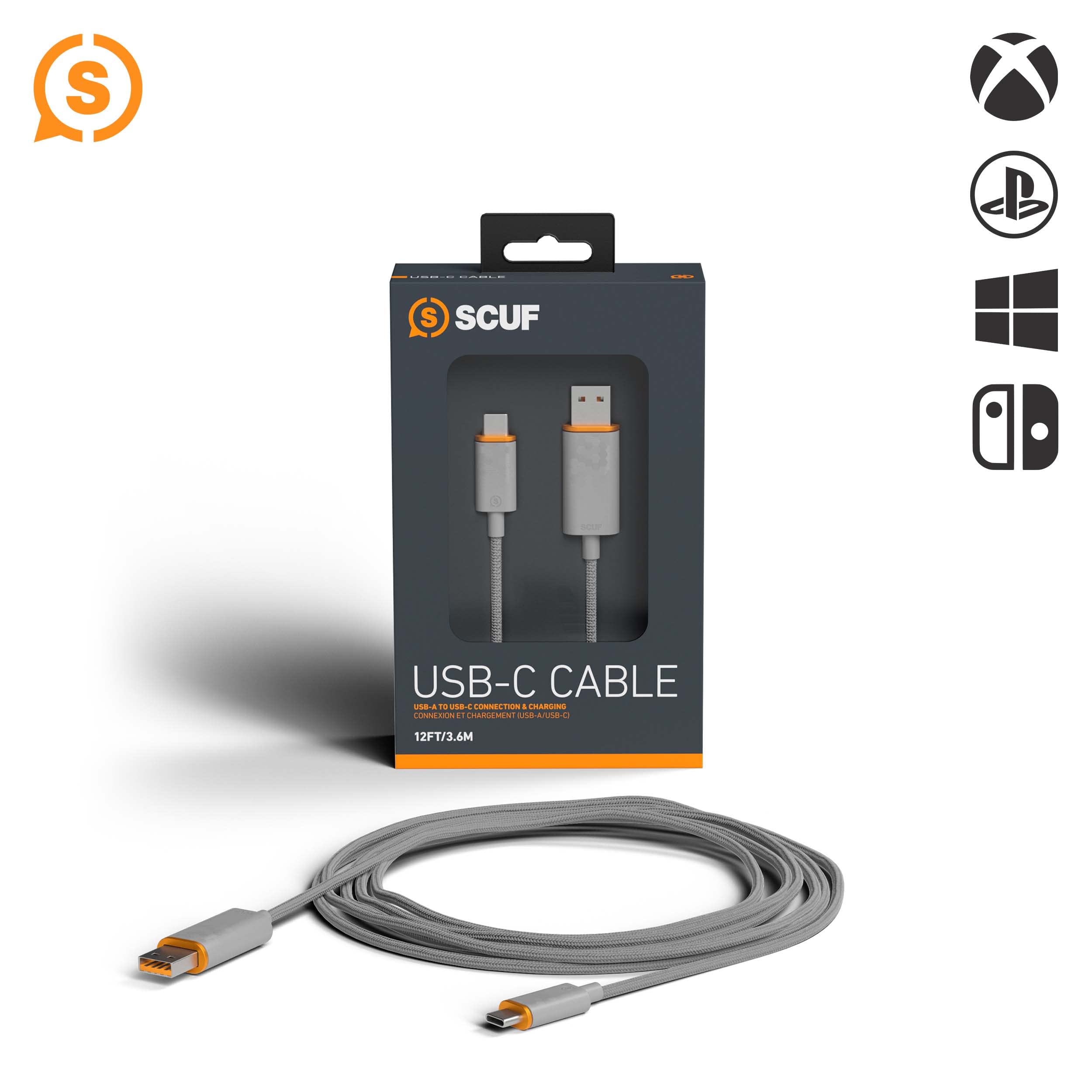 scuf-braided-usb-c-cable-6-ft-2-m-for-xbox-ps5-and-usb-c-devices-light-gray image 1
