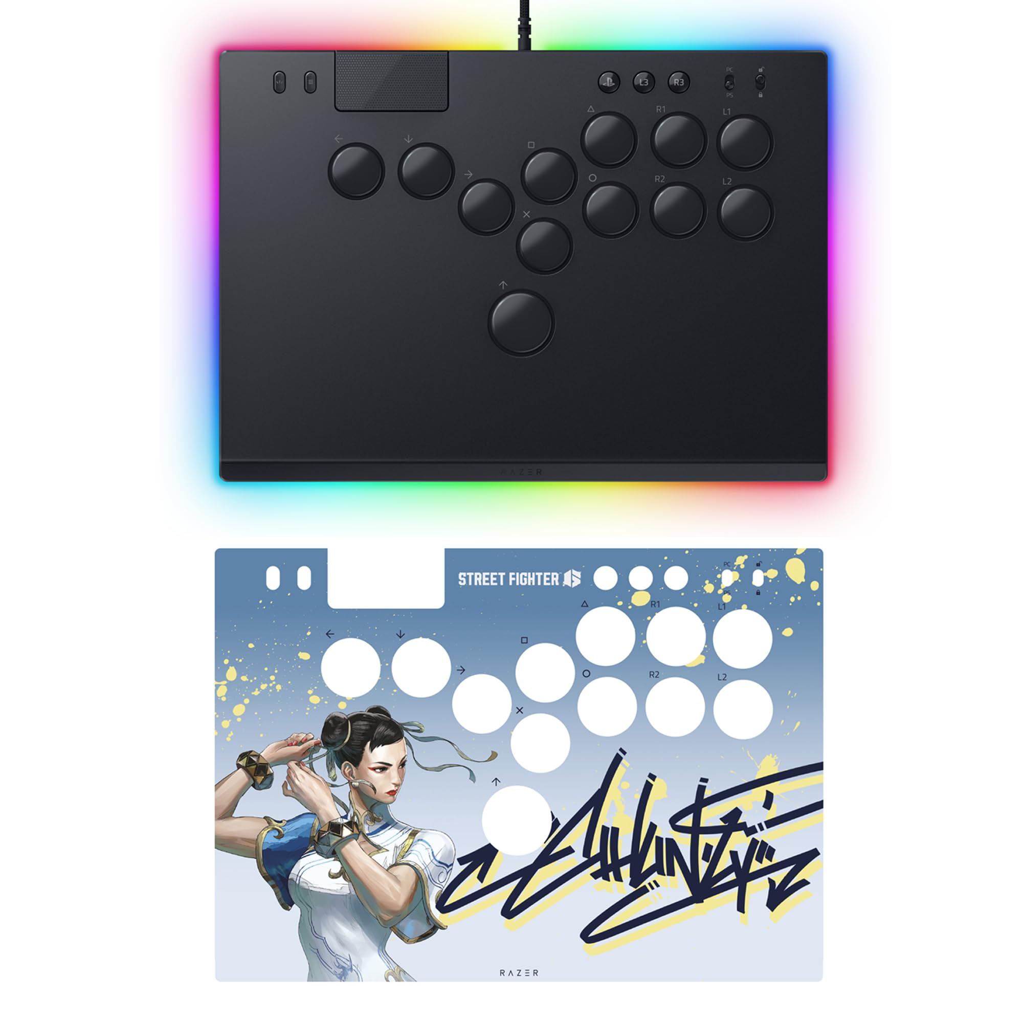 razer-kitsune-all-button-arcade-controller-with-street-fighter-chun-li-vinyl-ski image 1