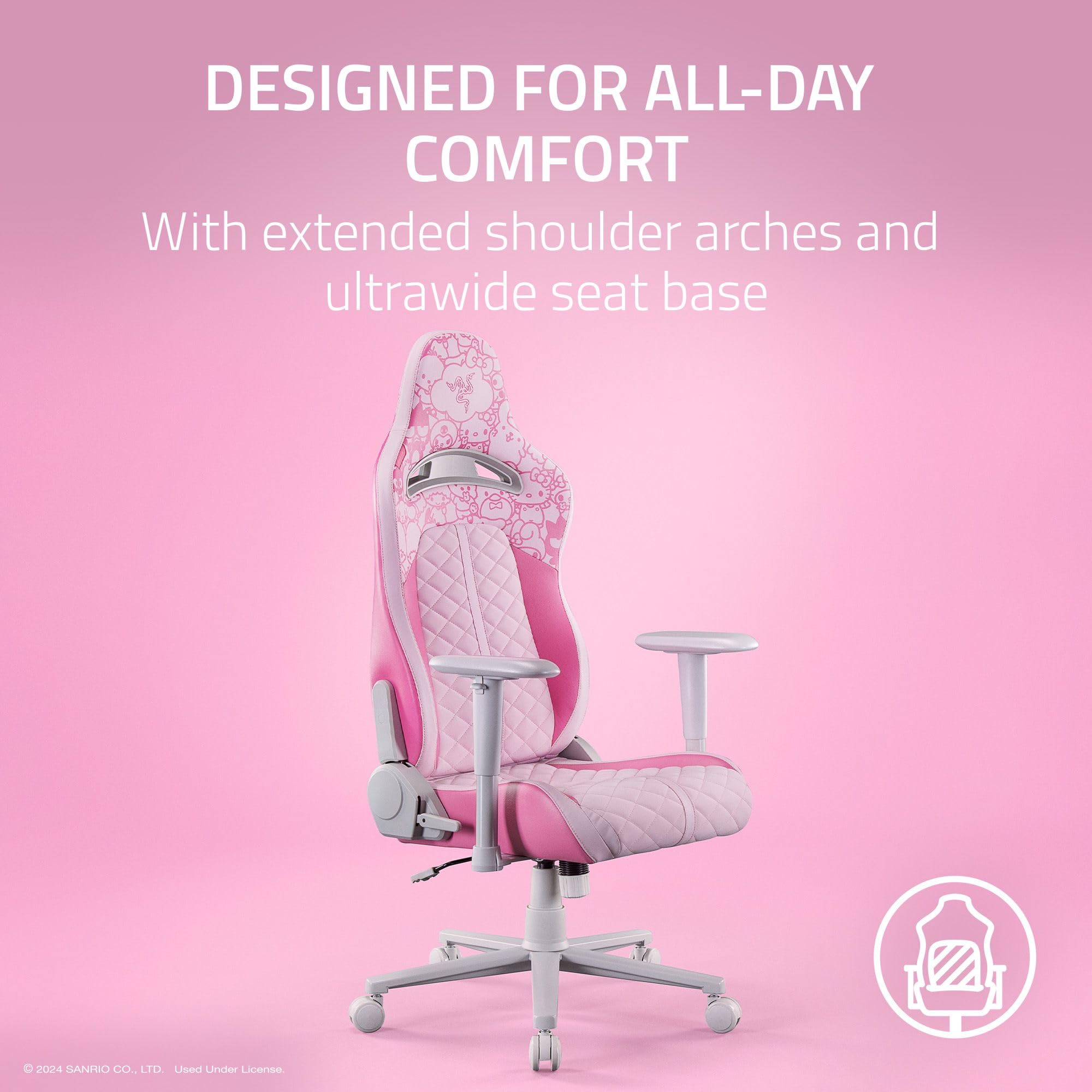 razer-enki-x-essential-gaming-chair-hello-kitty-friends-edition-all-day-comfort- image 3