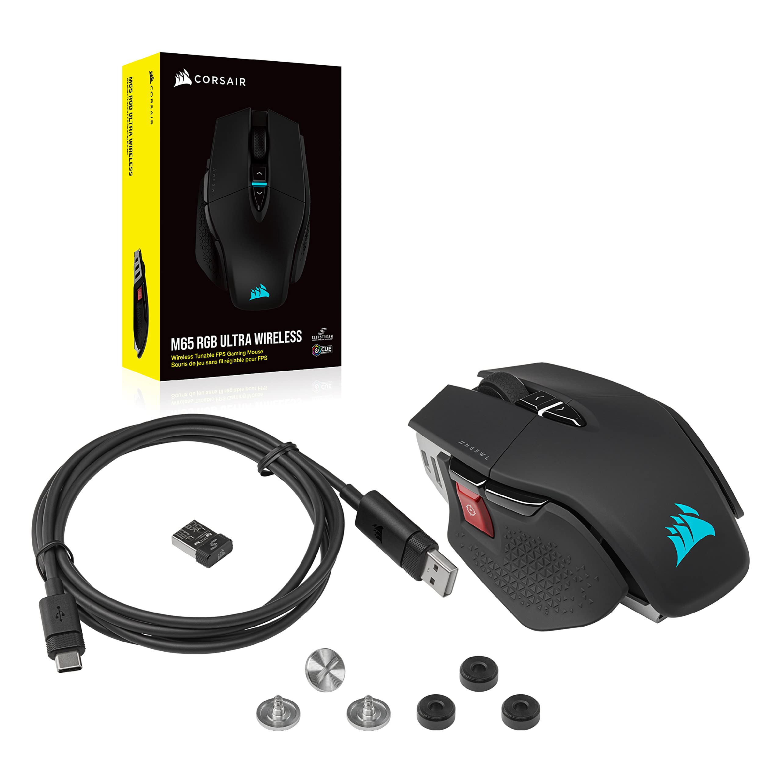 corsair-m65-rgb-ultra-wireless-tunable-fps-gaming-mouse-slipstream-26k-dpi-black image 8