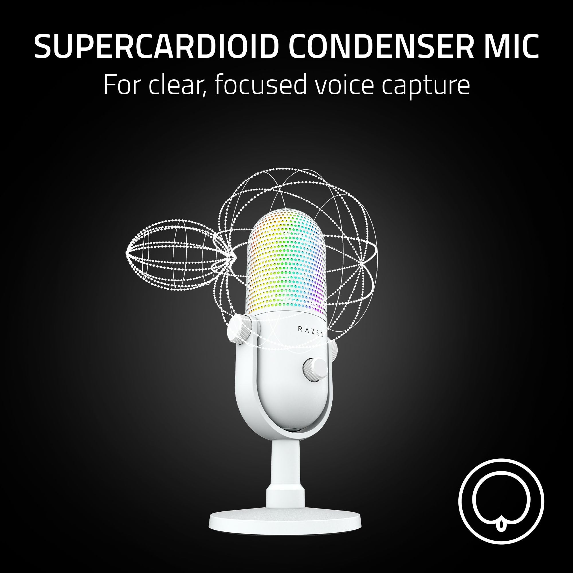 razer-seiren-v3-chroma-32-bit-dsp-usb-c-microphone-for-pc-white-ai-audio-process image 4