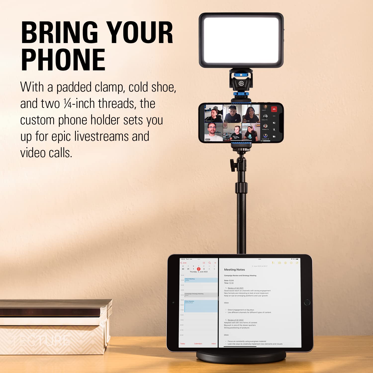 elgato-mini-mount-adjustable-desktop-stand-extends-to-64cm-with-phone-holder-col image 4