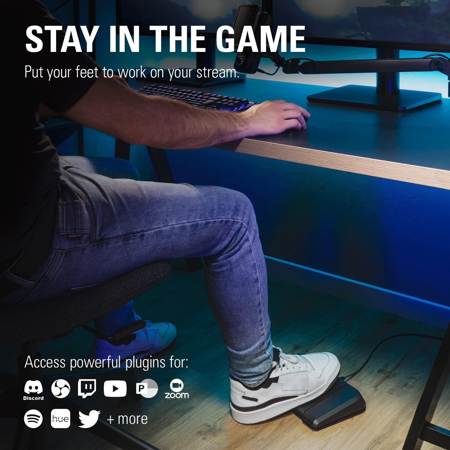 elgato-stream-deck-pedal-3-hands-free-macro-footswitches-with-interchangeable-sp image 4