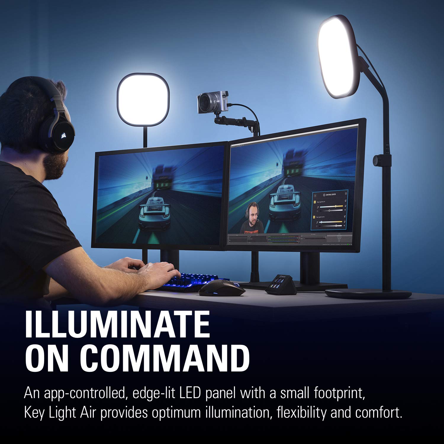 elgato-key-light-air-professional-1400-lumen-desk-light-for-streaming-broadcasti image 2