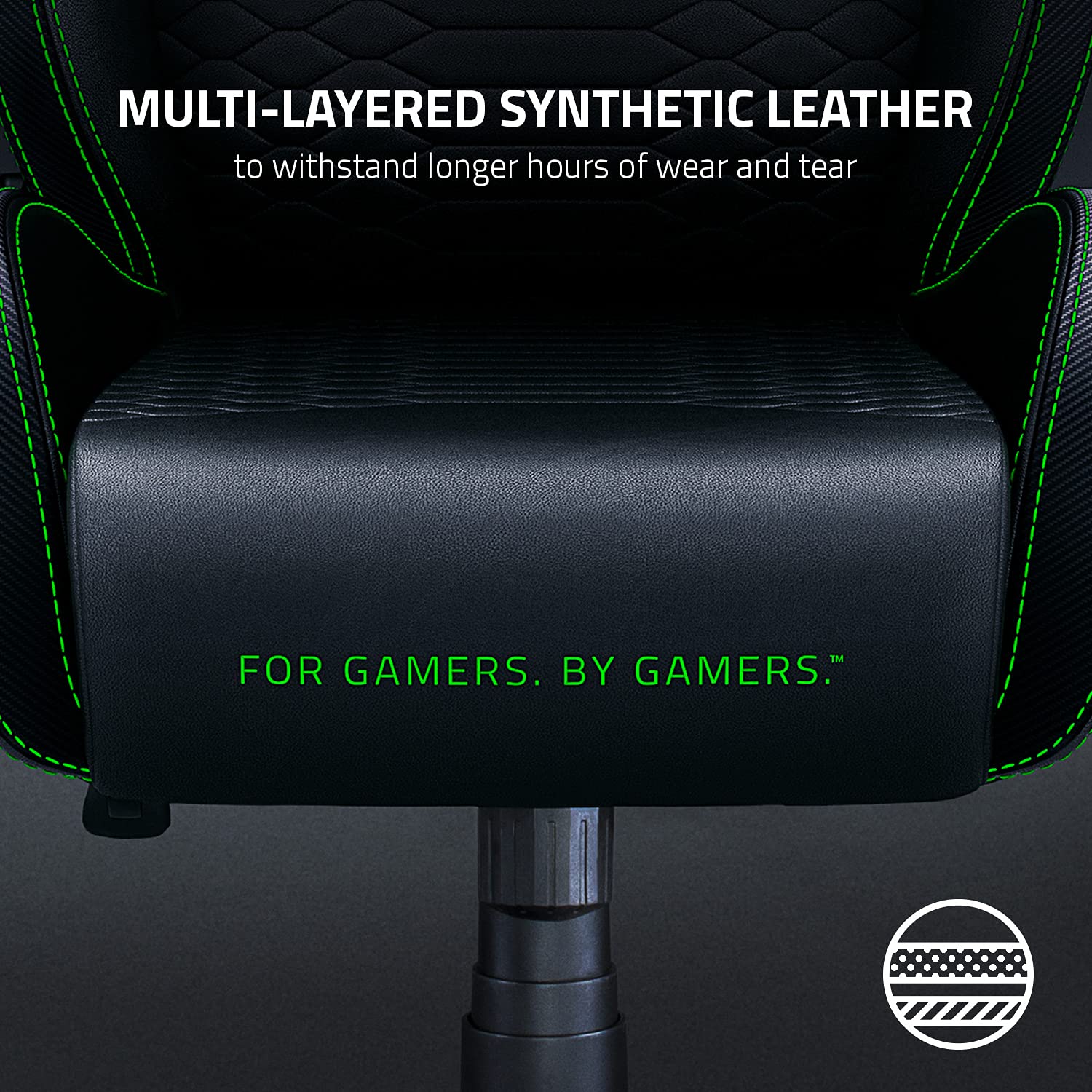razer-iskur-x-ergonomic-gaming-chair-black-green-with-high-density-foam-cushions image 5
