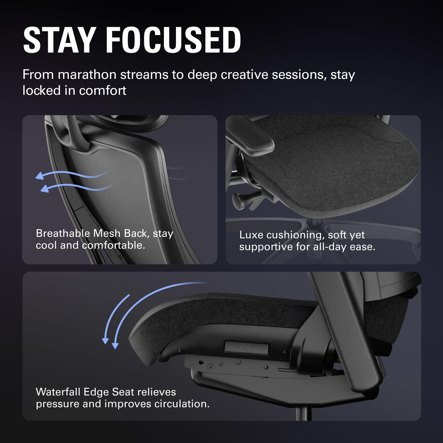 elgato-embrace-ergonomic-studio-chair-mesh-back-waterfall-edge-seat-4d-armrests- image 3