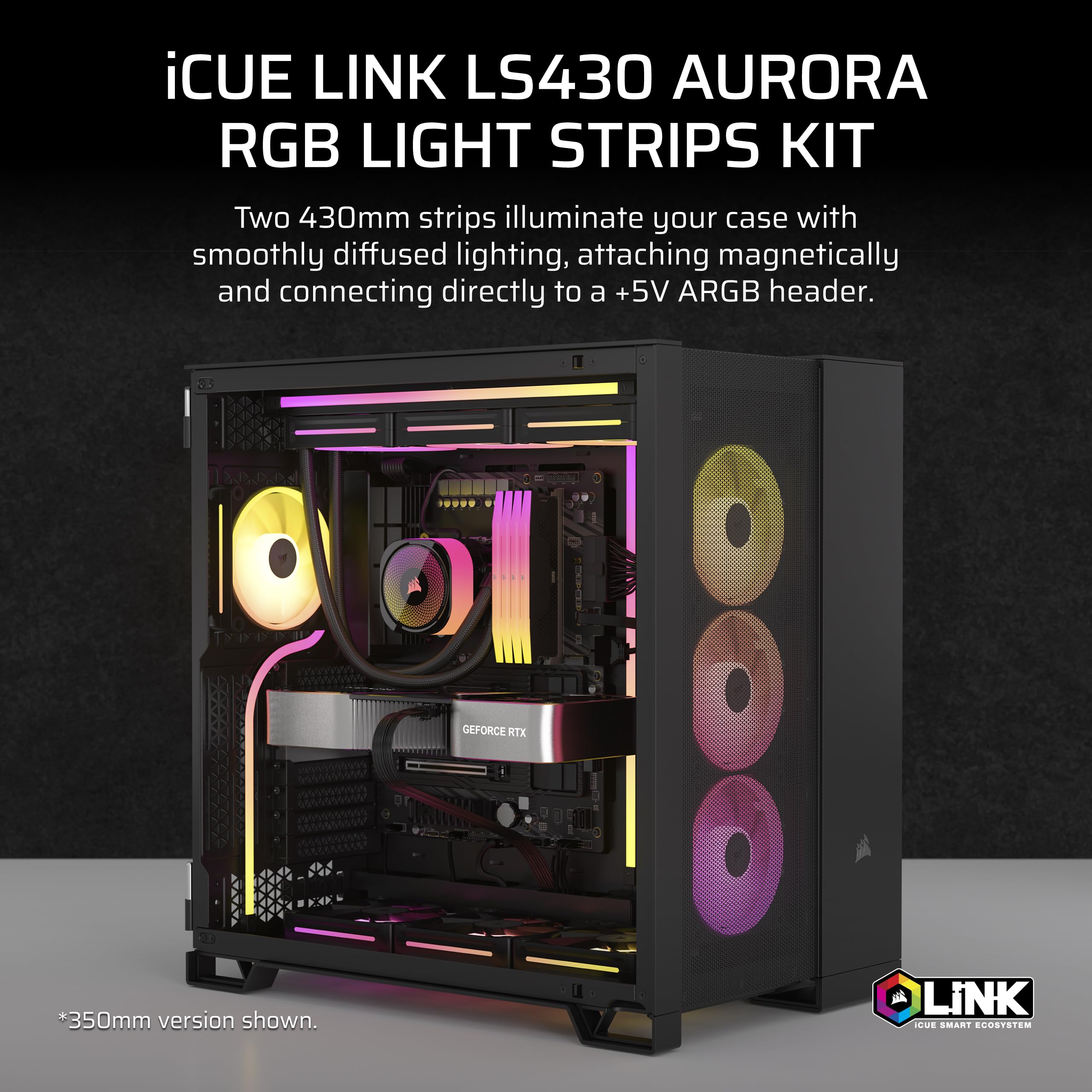corsair-icue-link-ls430-aurora-rgb-light-strips-430mm-kit-2-pack image 2