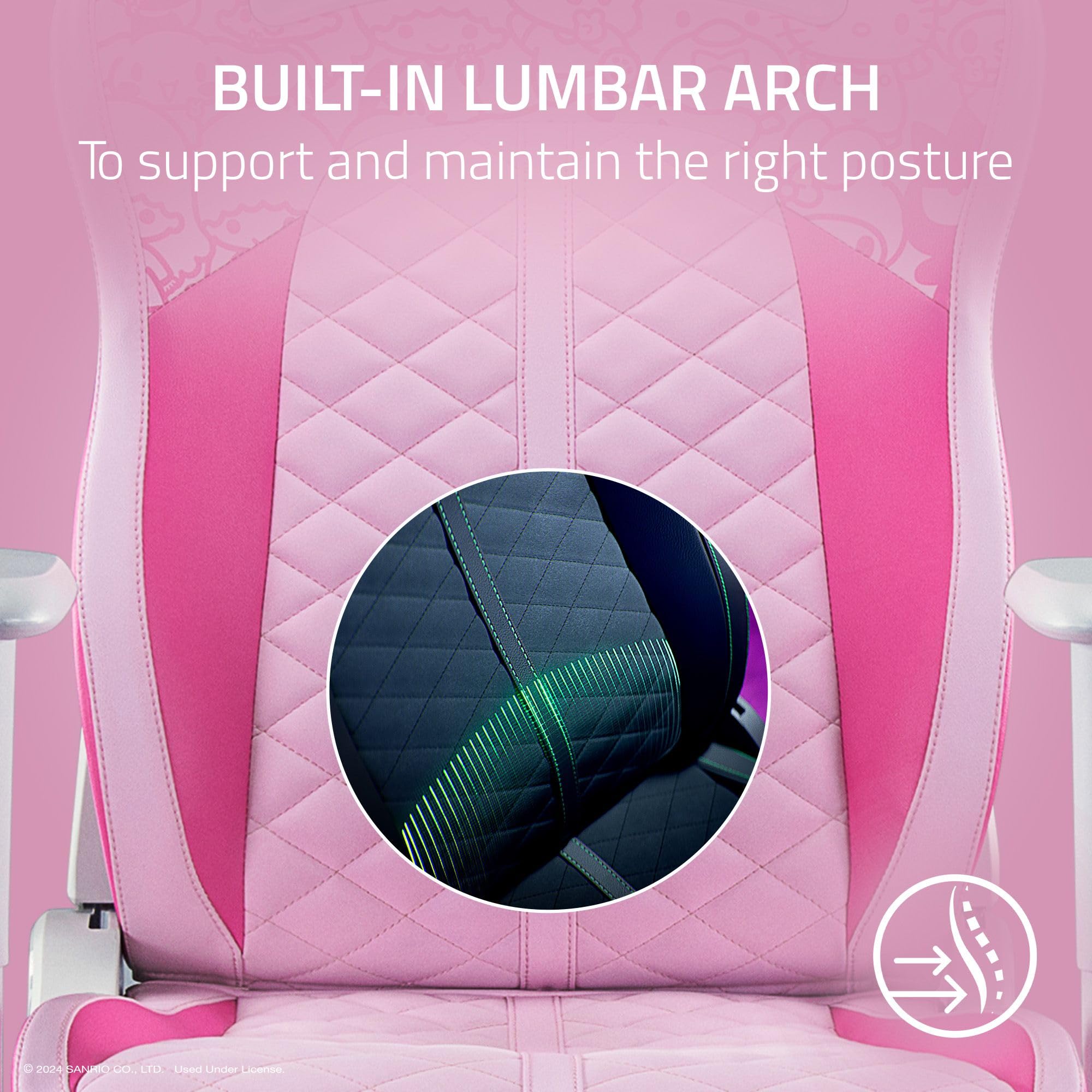 razer-enki-x-essential-gaming-chair-hello-kitty-friends-edition-all-day-comfort- image 4