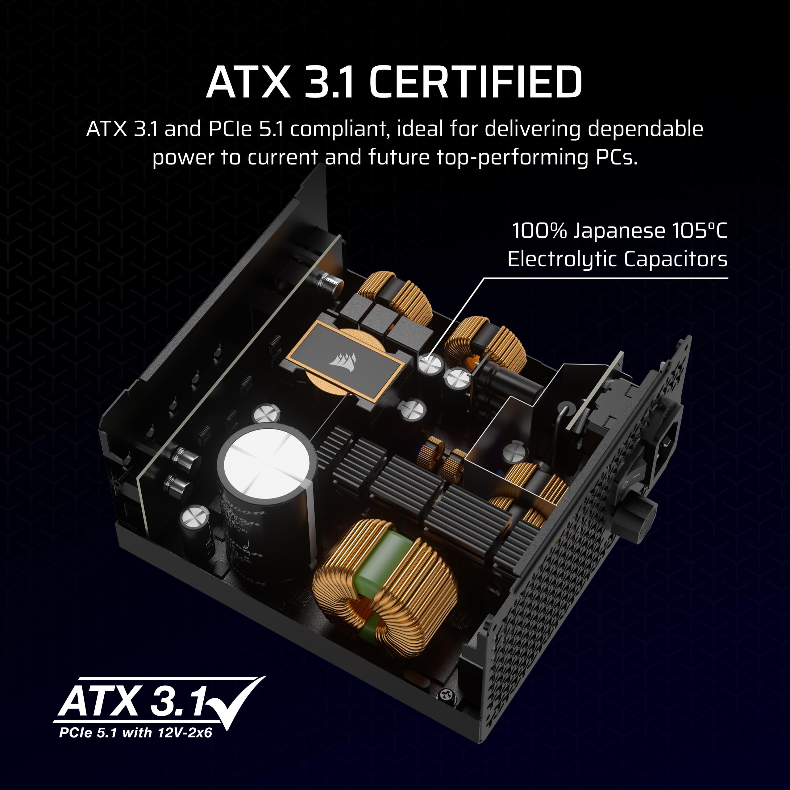 corsair-rm850x-fully-modular-atx-power-supply-atx-3-1-pcie-5-1-cybenetics-gold-n image 4