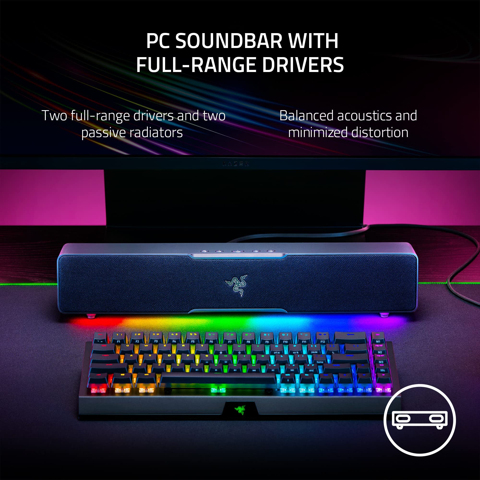 razer-leviathan-v2-x-pc-soundbar-compact-full-range-drivers-bluetooth-5-0-usb-c- image 2