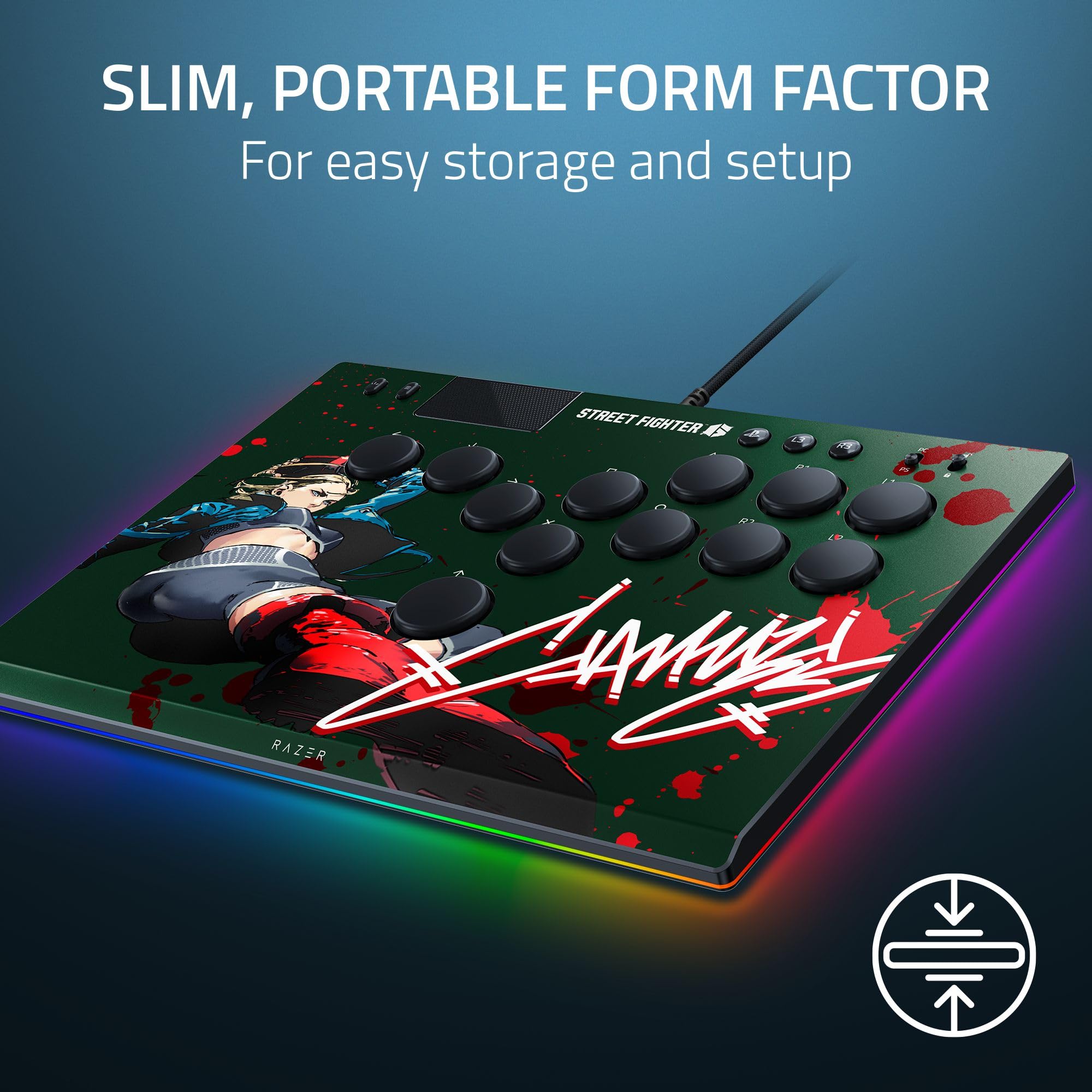 razer-kitsune-all-button-arcade-controller-street-fighter-cammy-vinyl-skin-bundl image 3